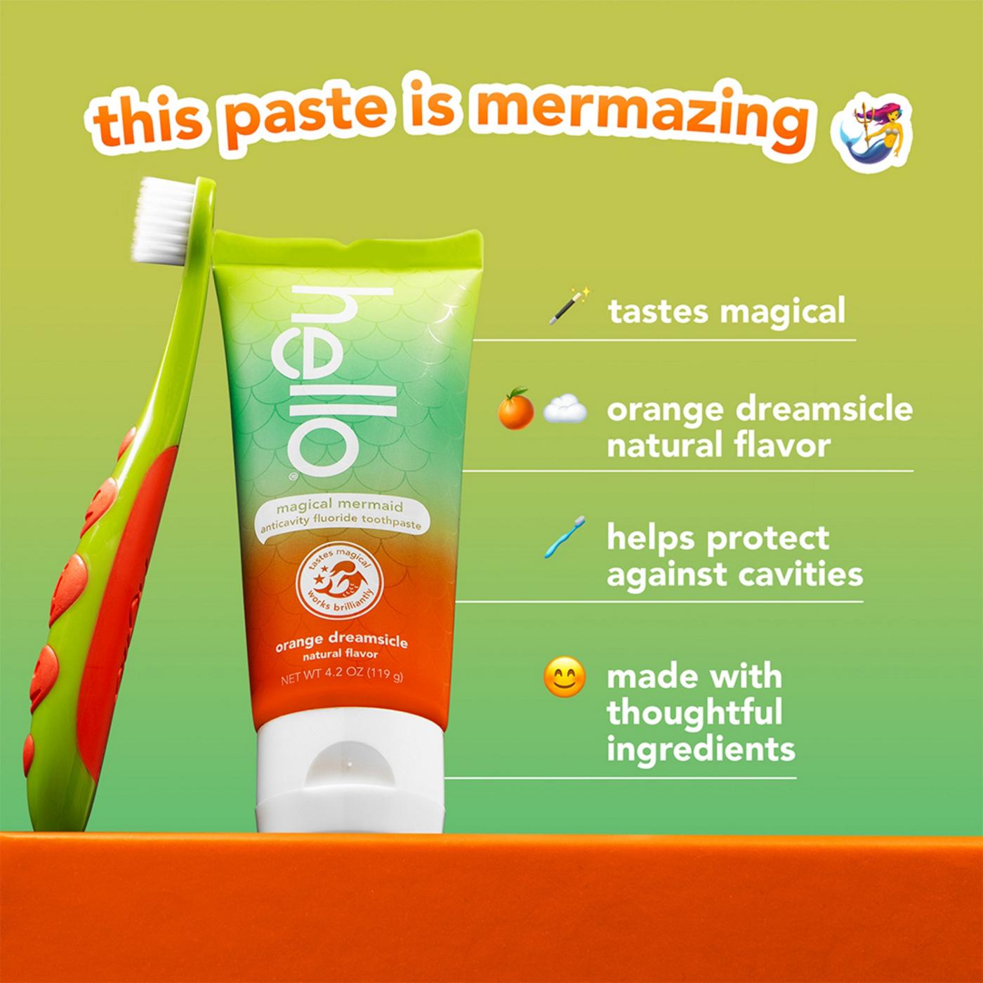 hello Magic Mermaid Fluoride Toothpaste - Orange Dreamsicle; image 4 of 7