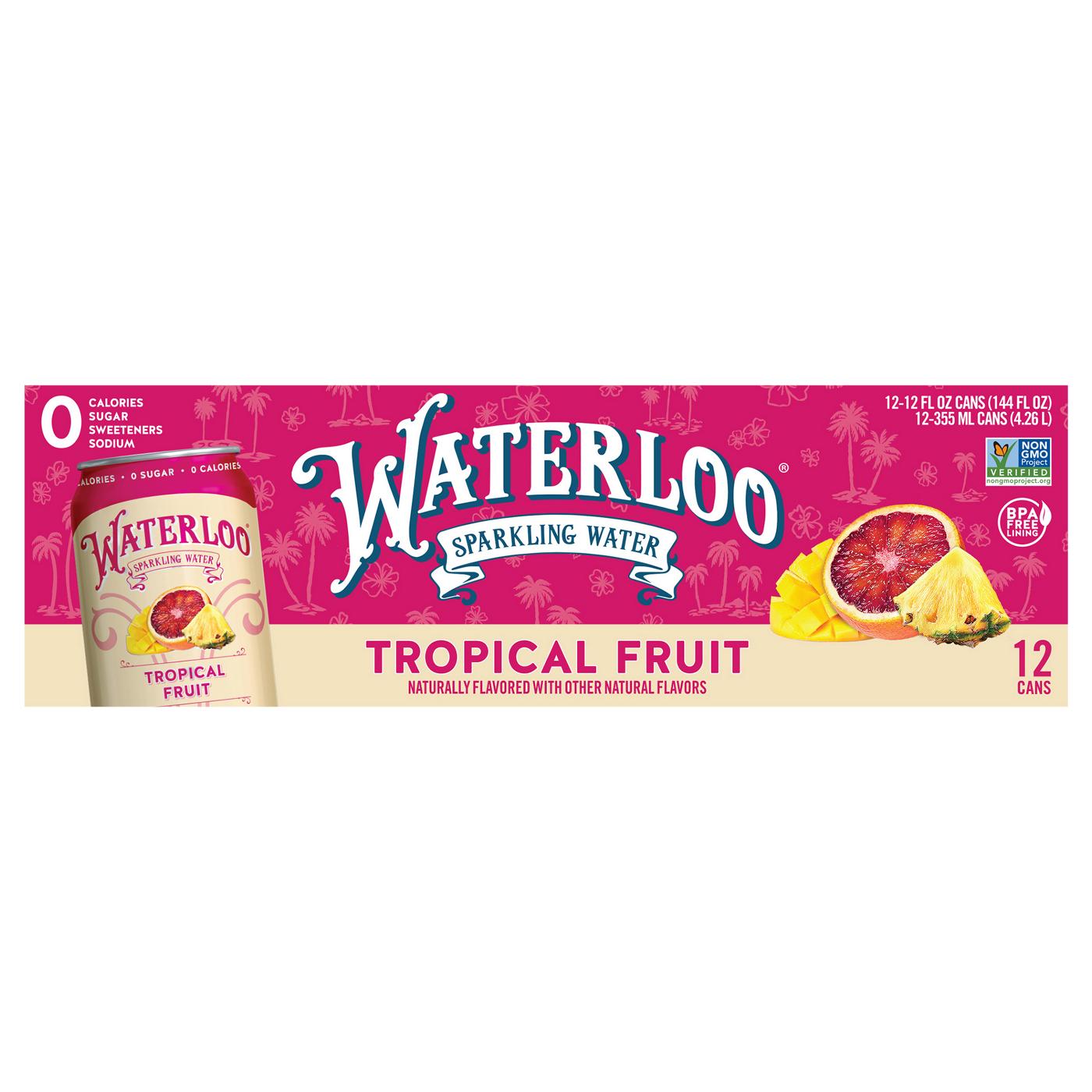 Waterloo Tropical Fruit Sparkling Water 12 oz Cans; image 1 of 2