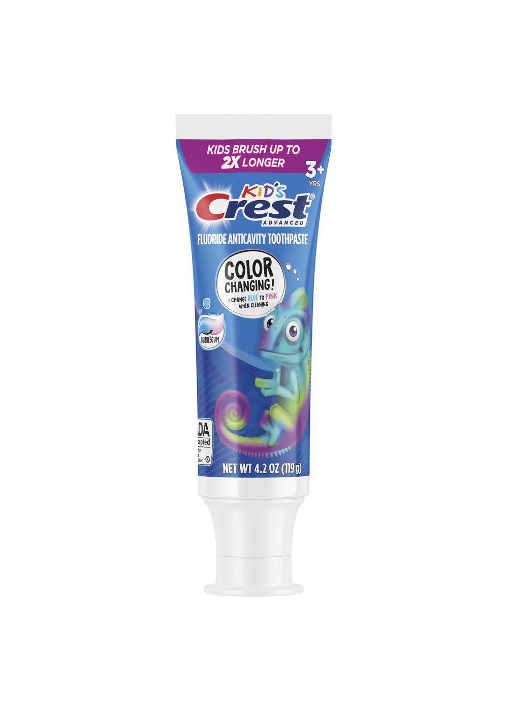 Crest Kid's Advanced Color Changing Toothpaste Bubblegum Shop