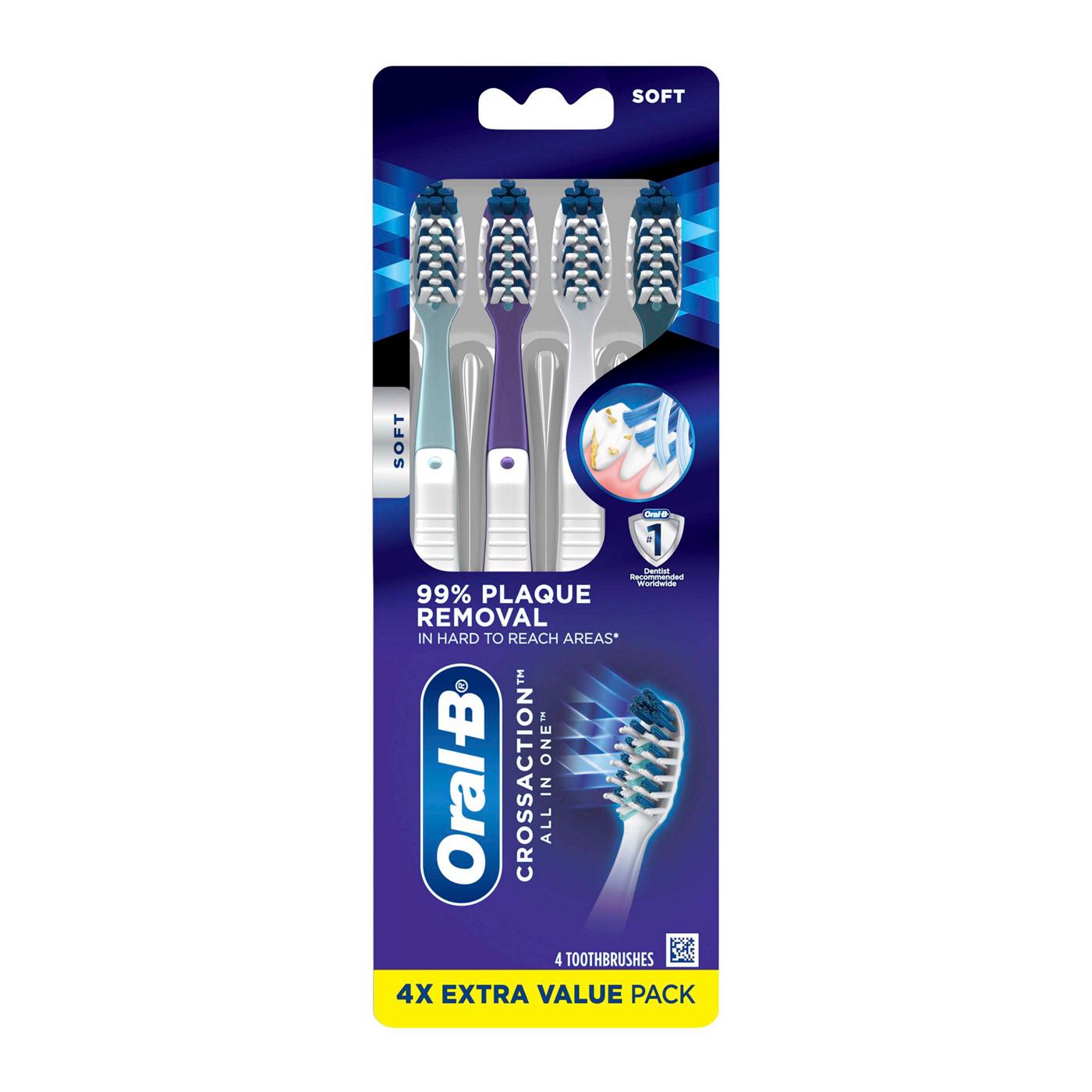 Oral-B Cross Action All In One Toothbrush Value Pack - Soft; image 1 of 10