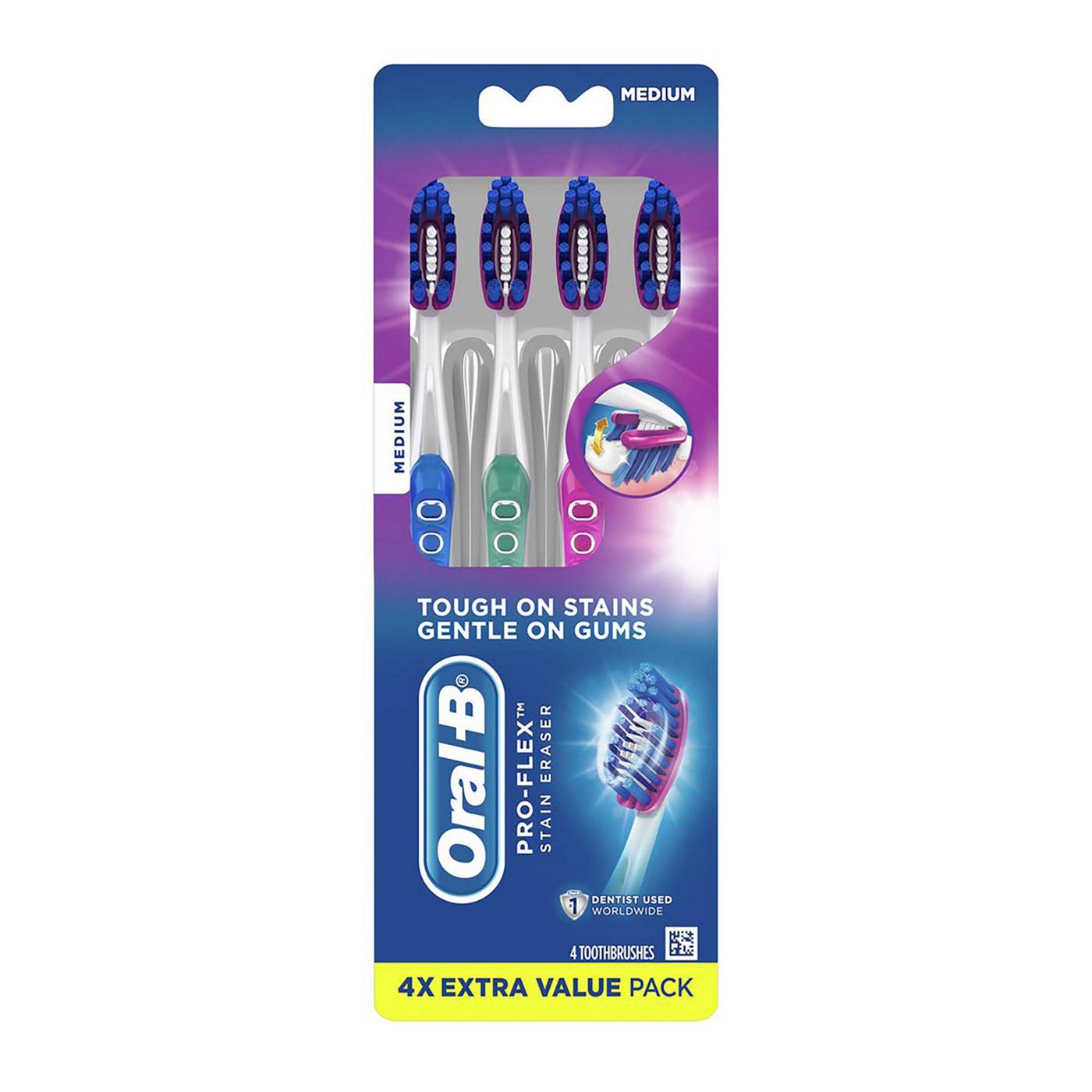 Oral-B 3D White Pro-Flex Stain Eraser Toothbrushes - Medium; image 1 of 9