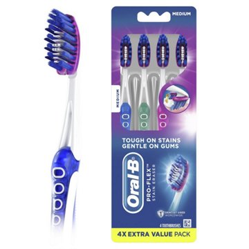 Oral-B 3D White Pro-Flex Stain Eraser Toothbrushes - Medium