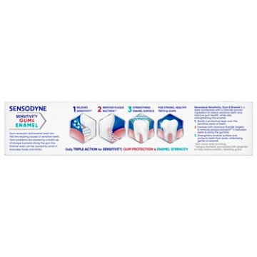 Sensodyne Toothpaste Sensitivity Gum and Enamel, Triple Protection, Refreshing Fluoride Toothpaste, Mint Flavor