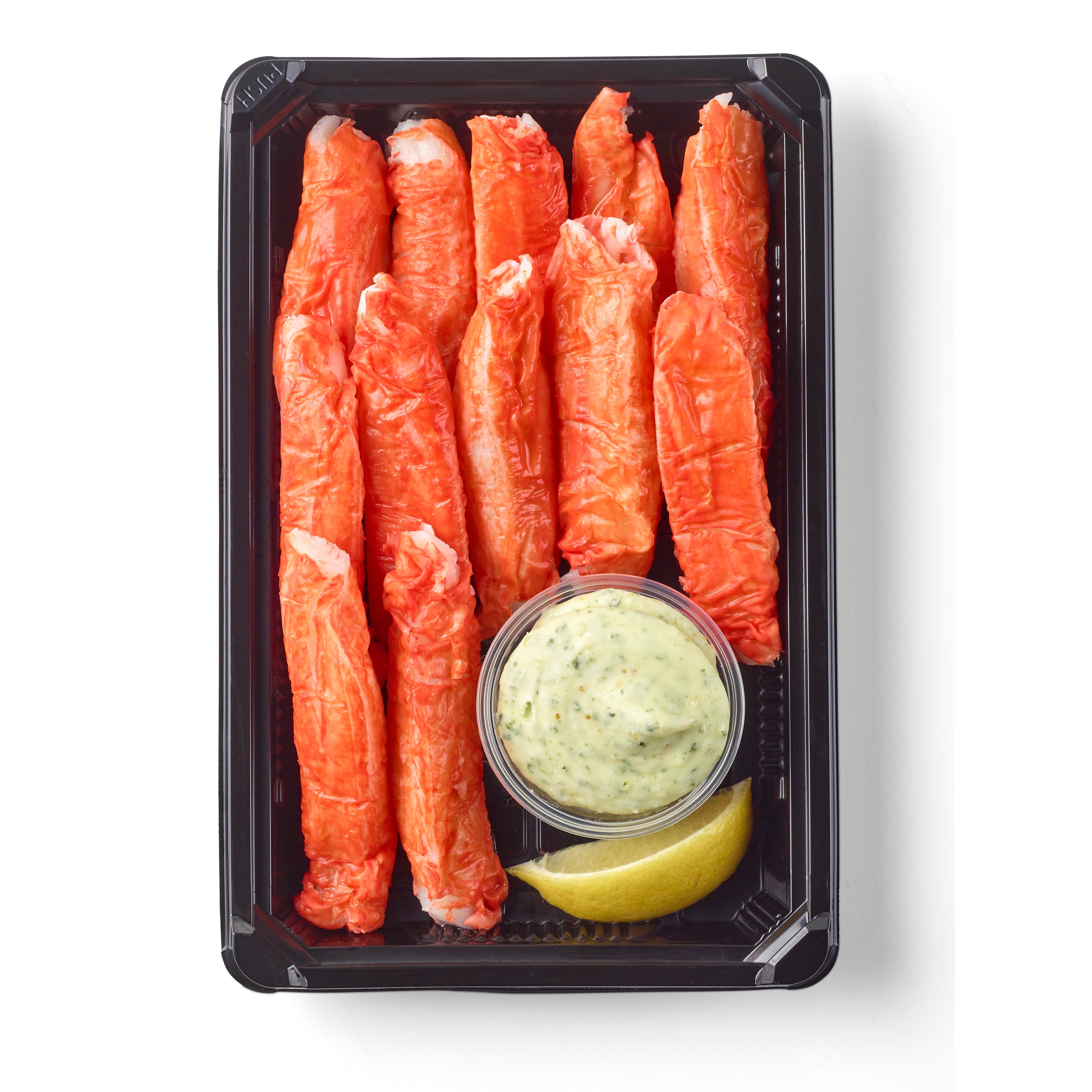 HEB Fish Market Imitation Snow Crab Legs & Butter Shop Shrimp