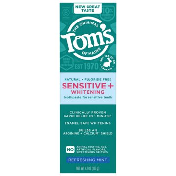 Tom's of Maine Sensitive + Whitening Toothpaste - Refreshing Mint