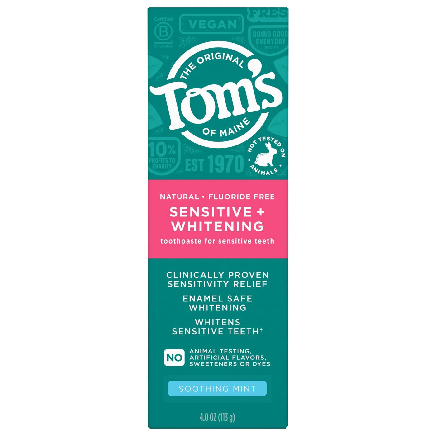 Tom's of Maine Sensitive + Whitening Toothpaste - Soothing Mint; image 3 of 9
