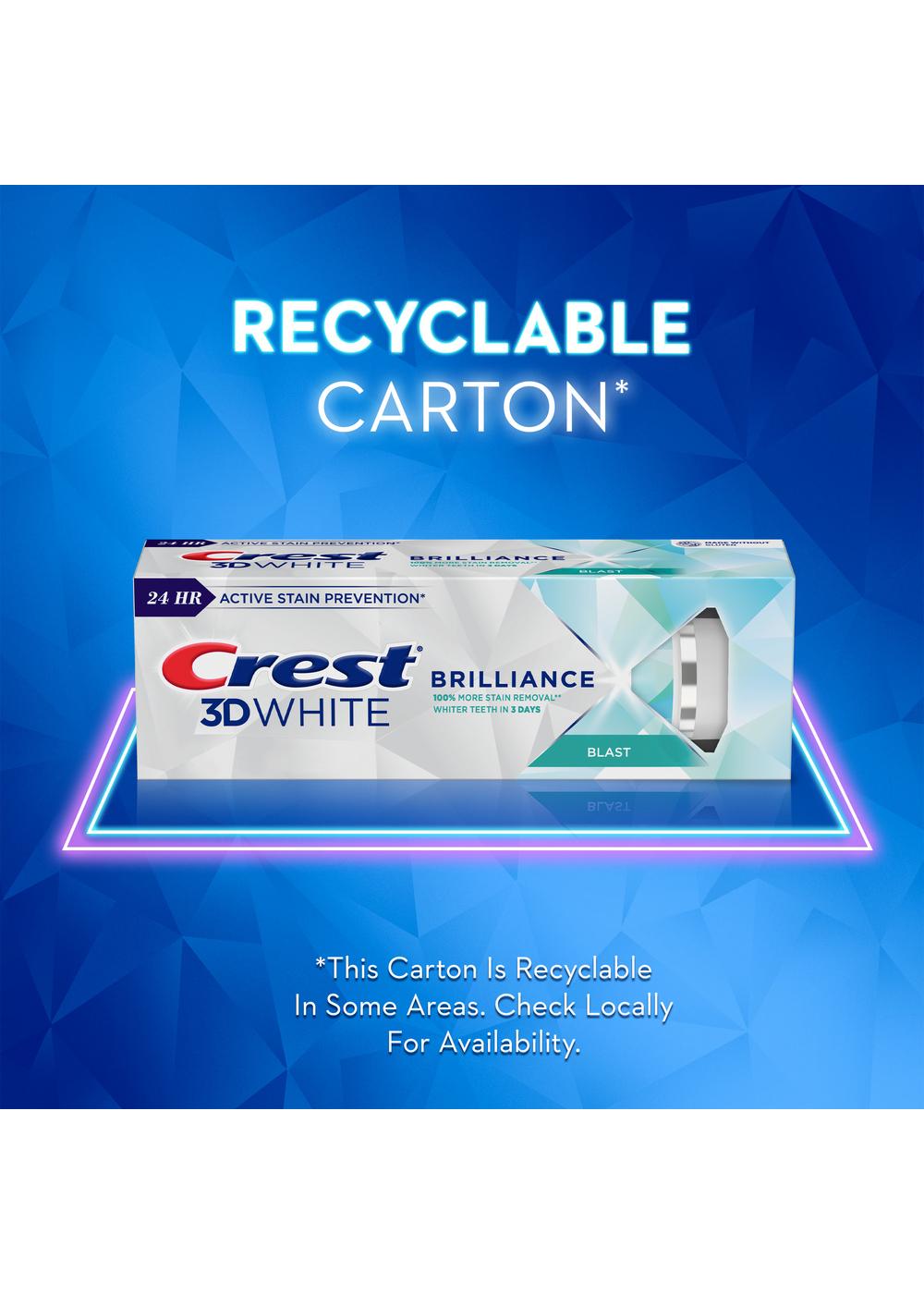 Crest 3D White Brilliance Toothpaste - Blast, 2 Pk; image 9 of 10