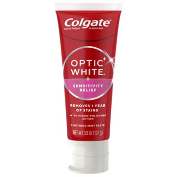 Colgate Optic White Sensitivity Relief Anticavity Toothpaste - Soothing Mint
