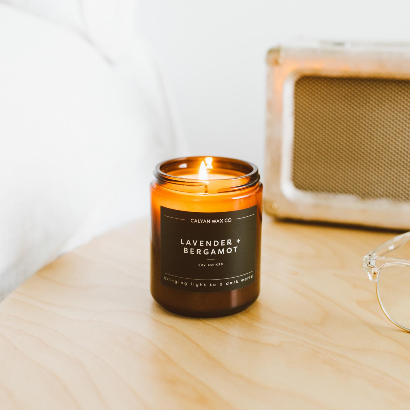 Calyan Wax Co. Lavender + Bergamot Scented Soy Candle; image 3 of 3