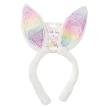 Springtime Rainbow Glitter Easter Bunny Ears Headband
