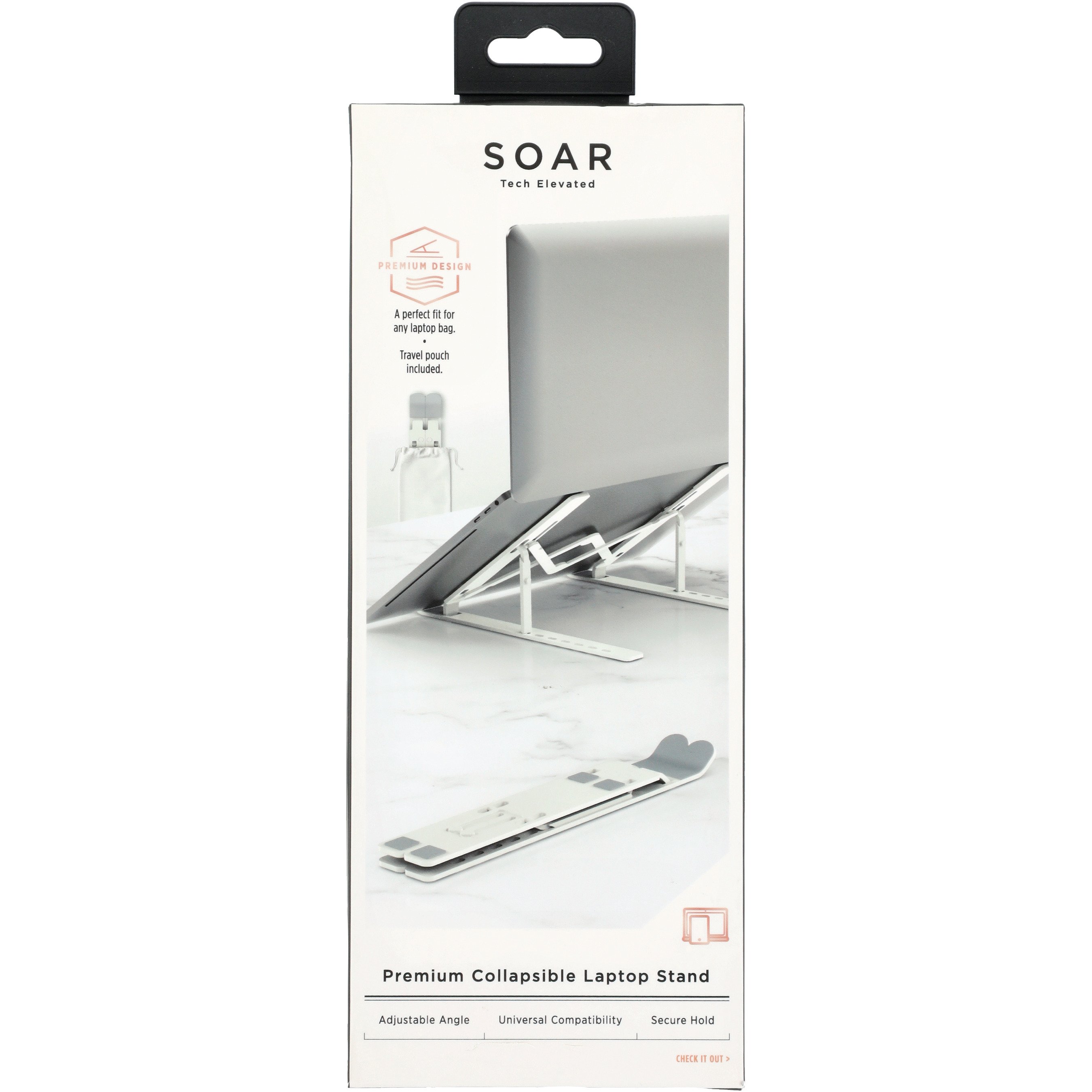 Soar Premium Collapsible Laptop Stand with Pouch Silver Shop Cases