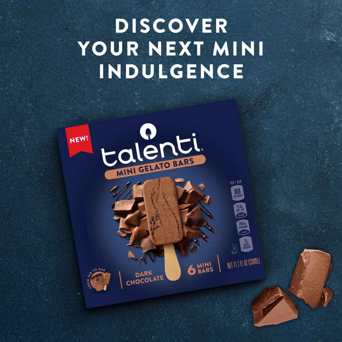 Talenti Dark Chocolate Mini Gelato Bars - Shop Bars & pops at H-E-B