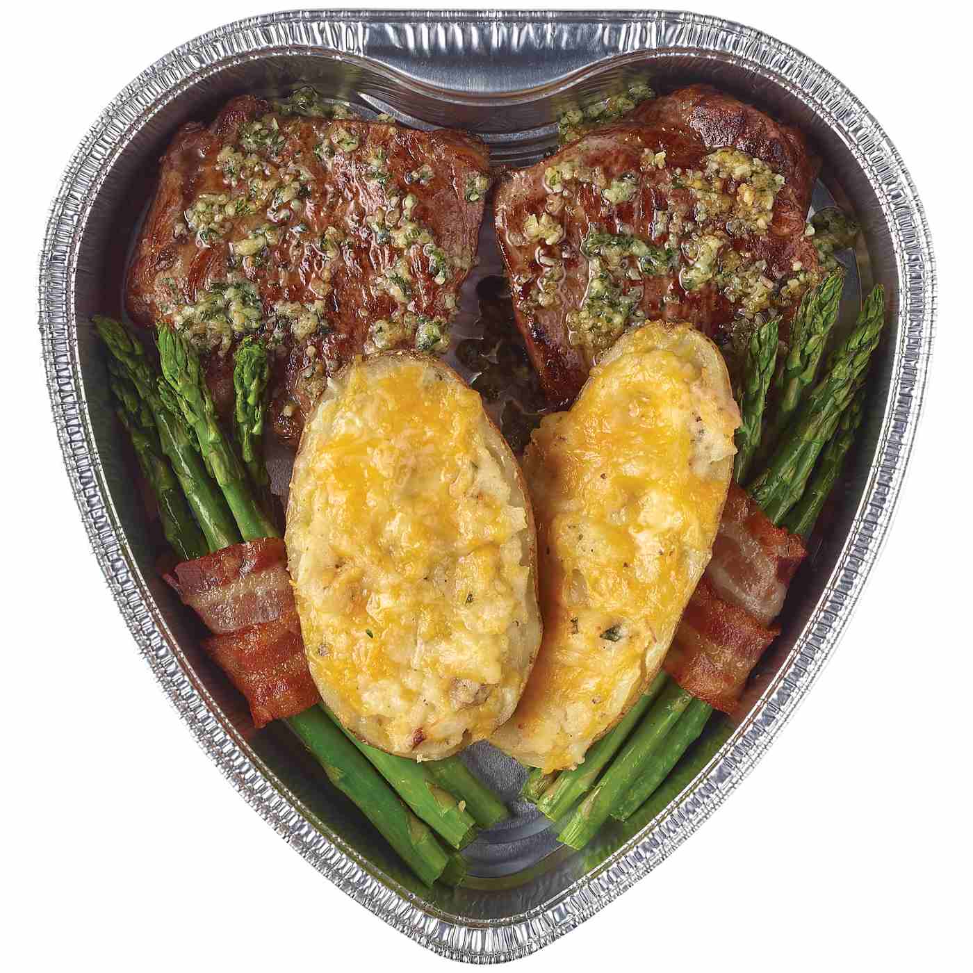 Meal Simple by H-E-B New York Strip Steaks, Loaded Potatoes & Bacon-Wrapped Asparagus Dinner for Two; image 3 of 4