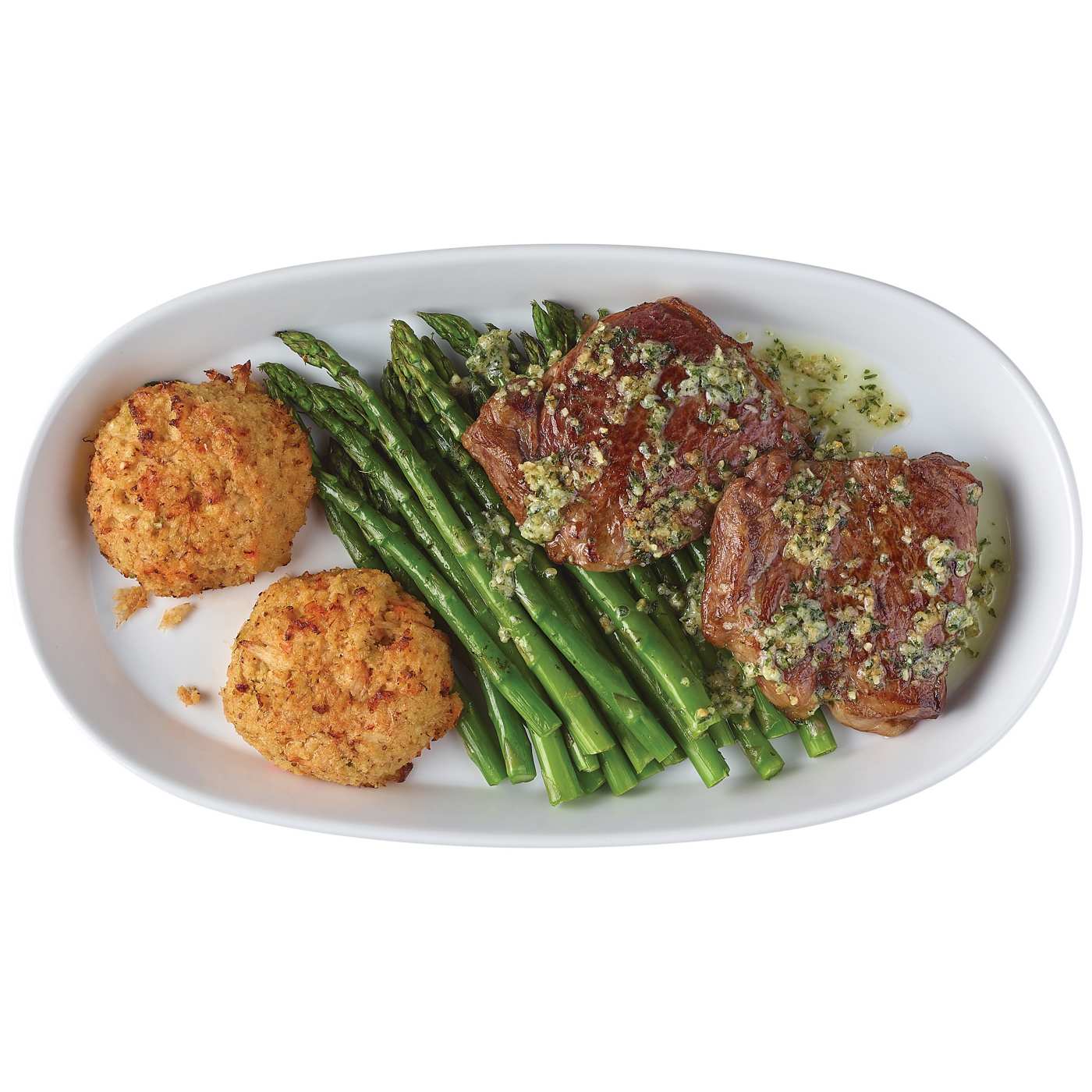 Meal Simple by HEB New York Strip Steaks, Spicy Crab Cakes