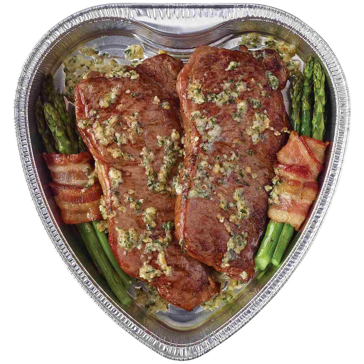 Meal Simple by HEB New York Strip Steaks & BaconWrapped Asparagus