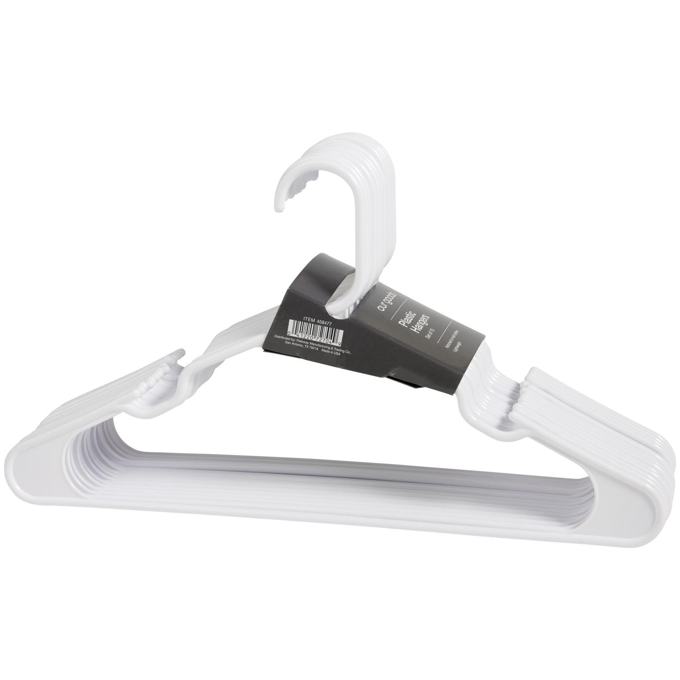 our goods Notched Plastic Hangers - White; image 1 of 2