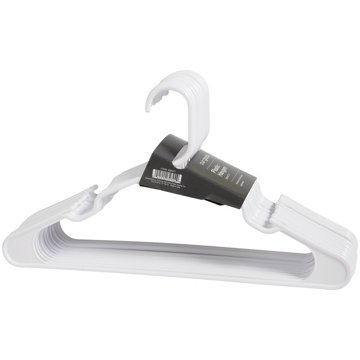 our goods Notched Plastic Hangers - White, 15 pk
