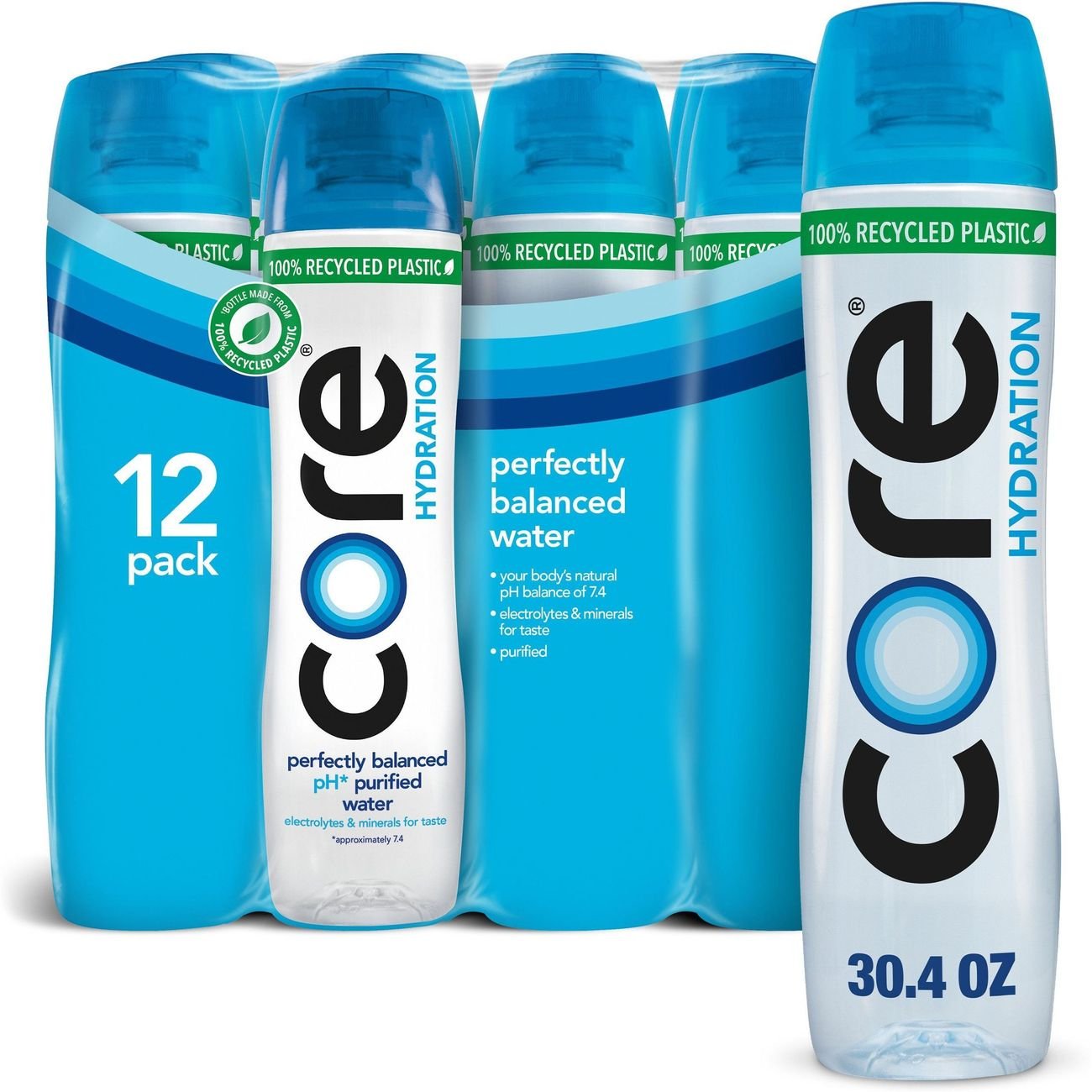 Core Hydration Perfectly Balanced Water 12 pk Bottles, 30.4 oz