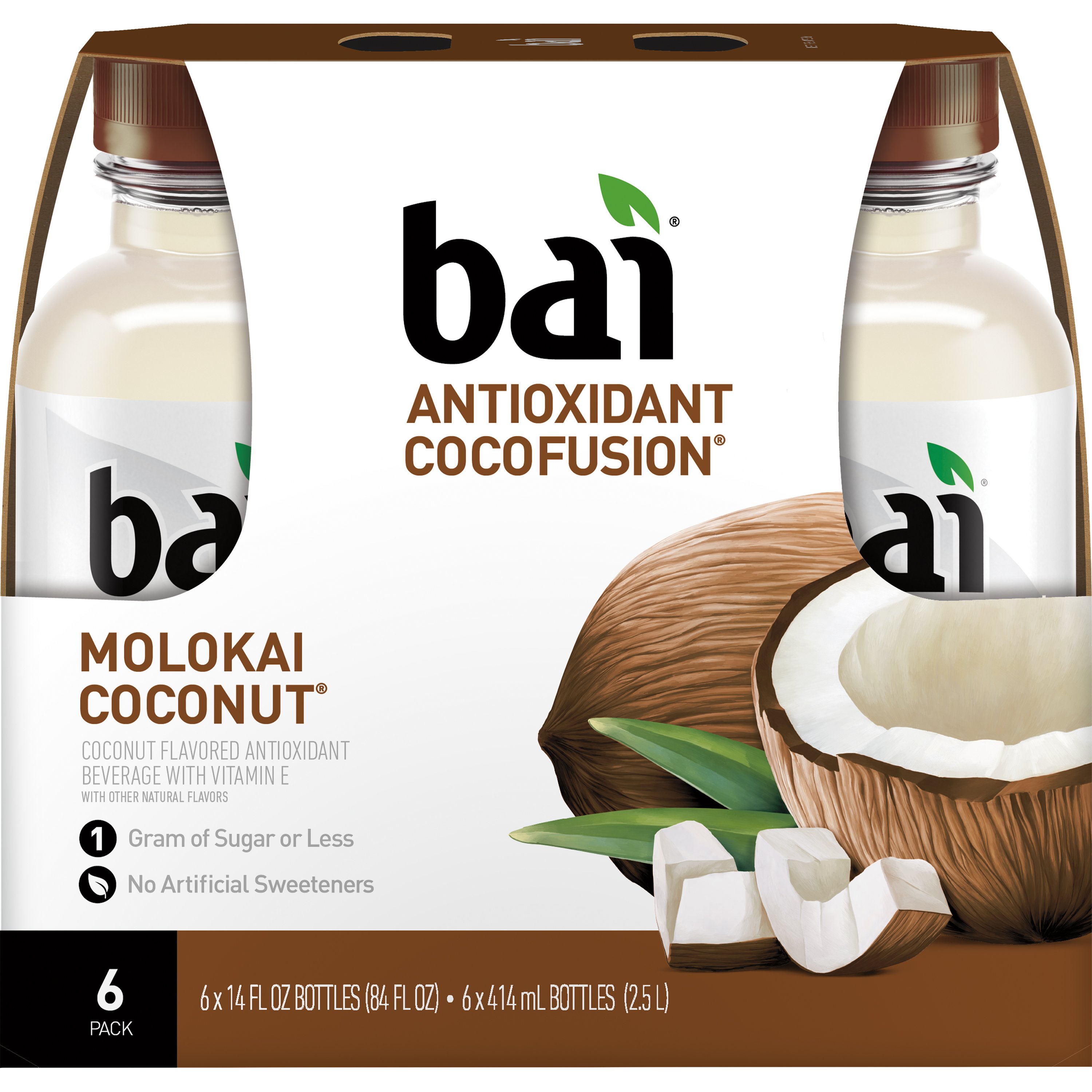 Bai Antioxidant Cocofusion Molokai Coconut Beverage 14 oz Bottles