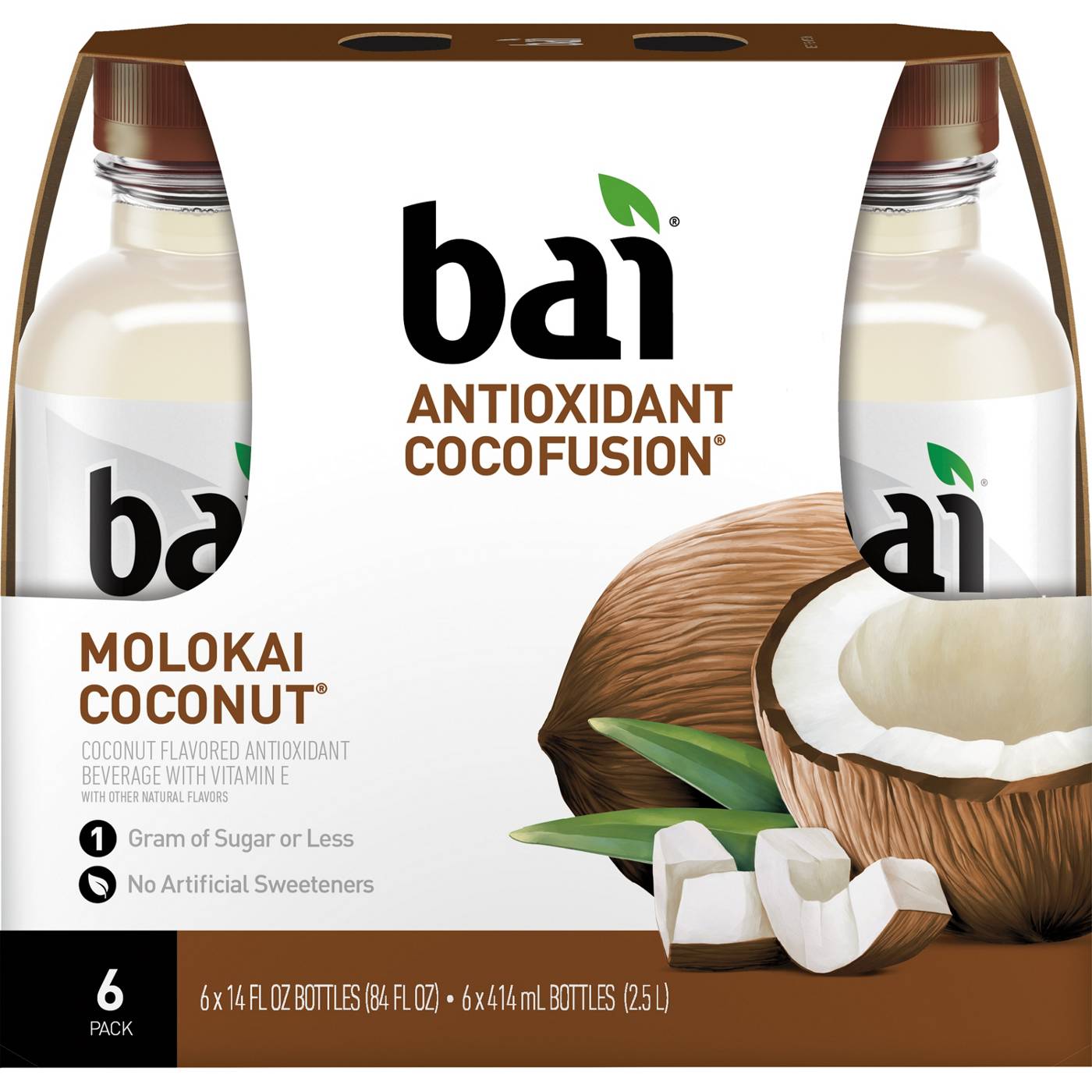 Bai Antioxidant Cocofusion Molokai Coconut Beverage 14 oz Bottles