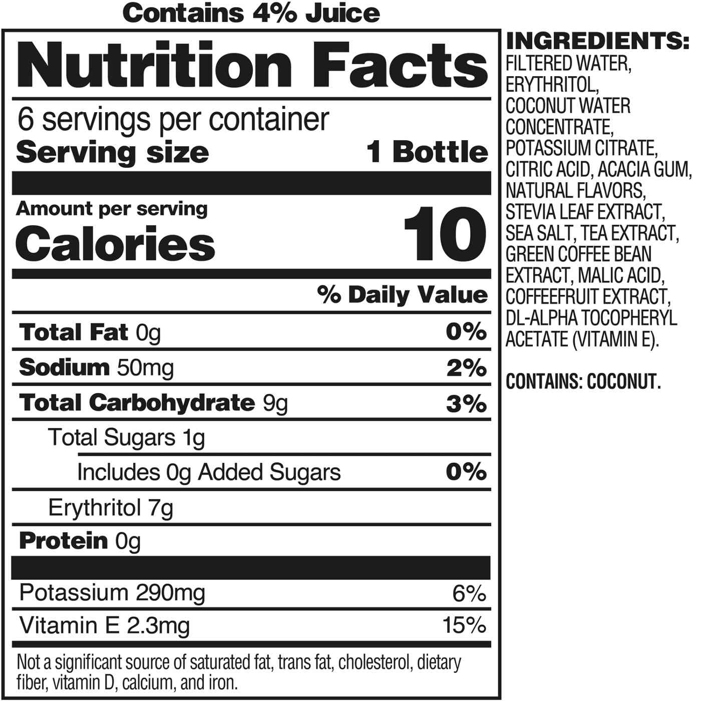 Bai Antioxidant Cocofusion Molokai Coconut Beverage 14 oz Bottles; image 2 of 5