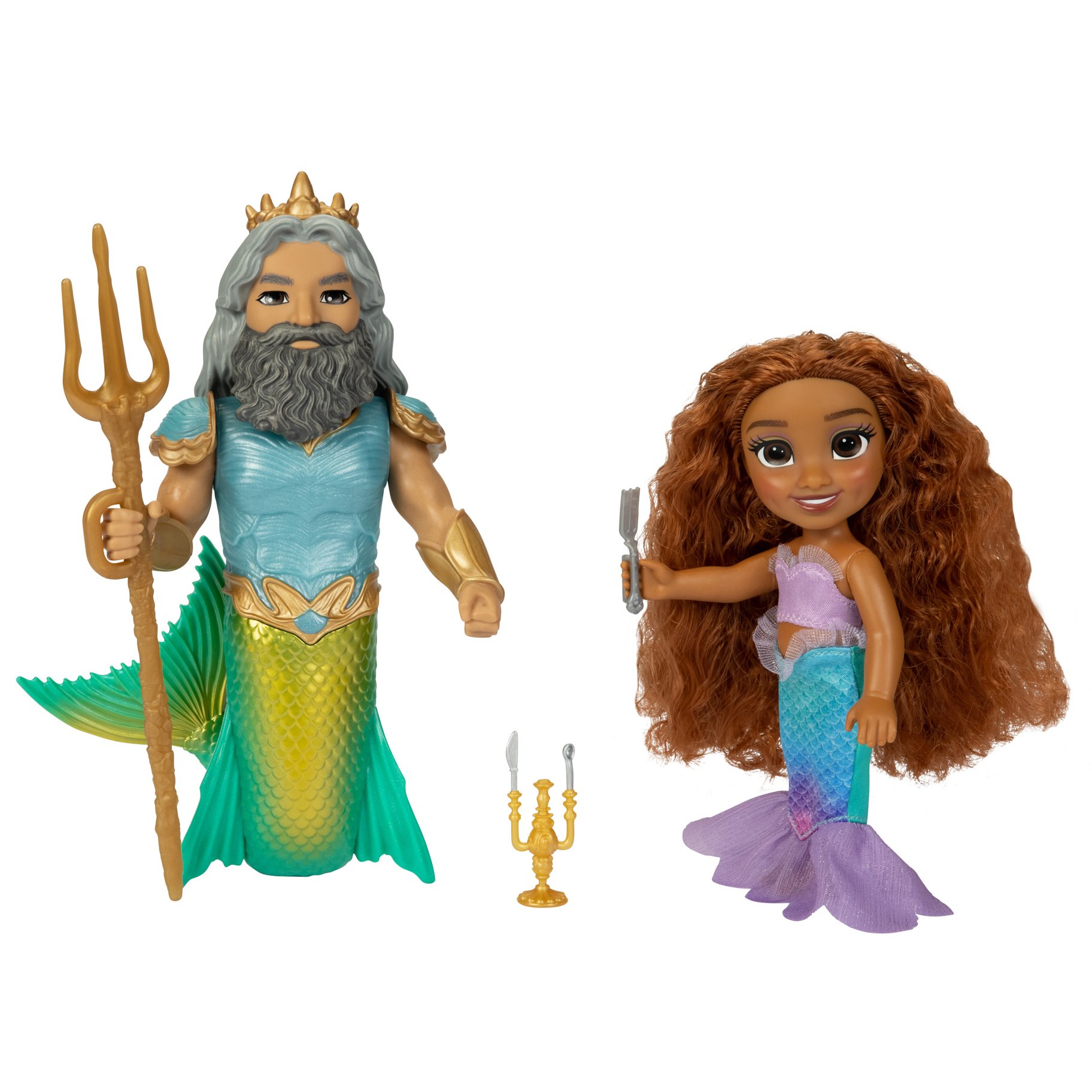 人気。TRITON OF THE SEA パーフェクトコレクションフルセット Jakks Disney's The Little Mermaid Ariel & King Triton Petite Gift