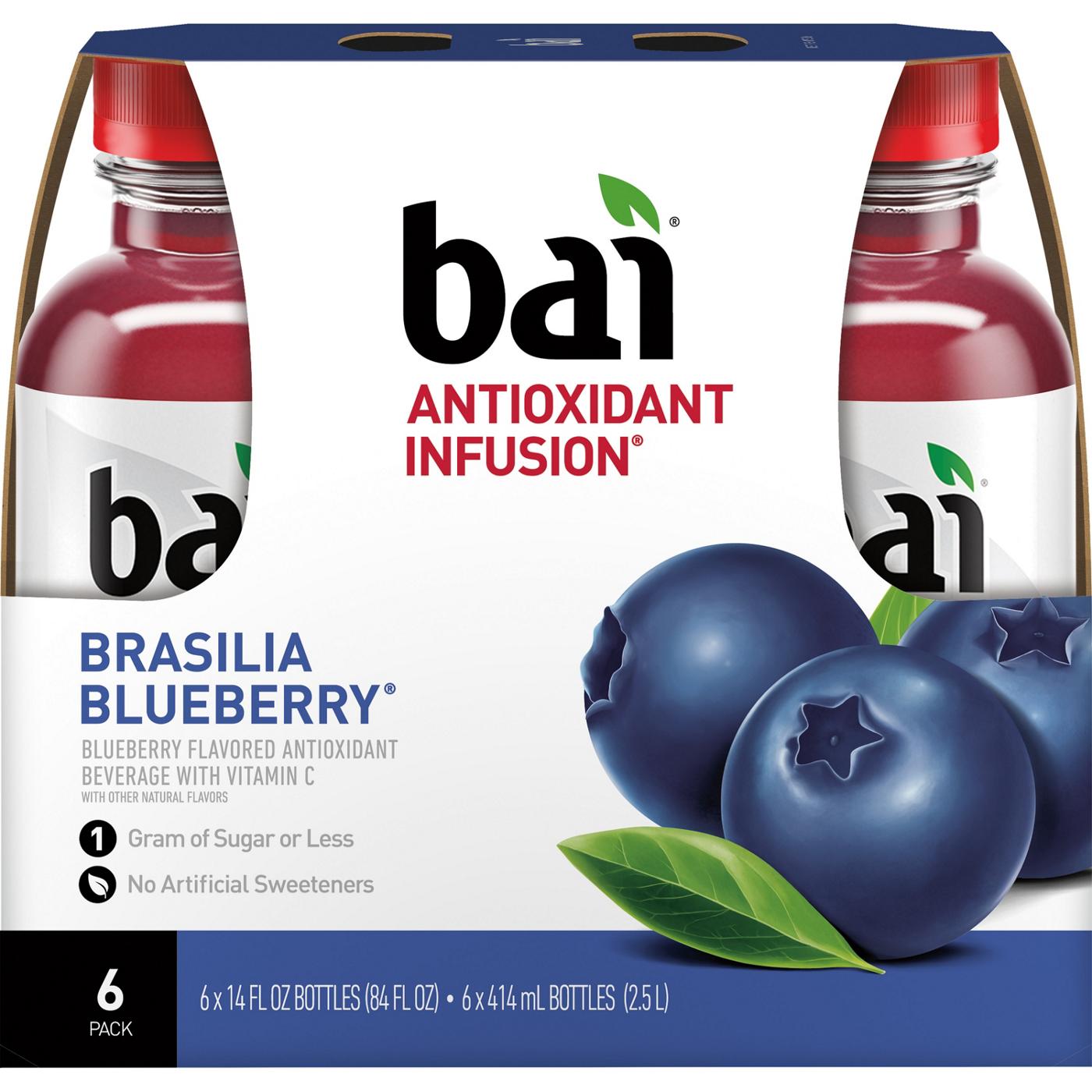 Bai Antioxidant Infusion Brasilia  Blueberry Beverage 14 oz Bottles; image 1 of 4