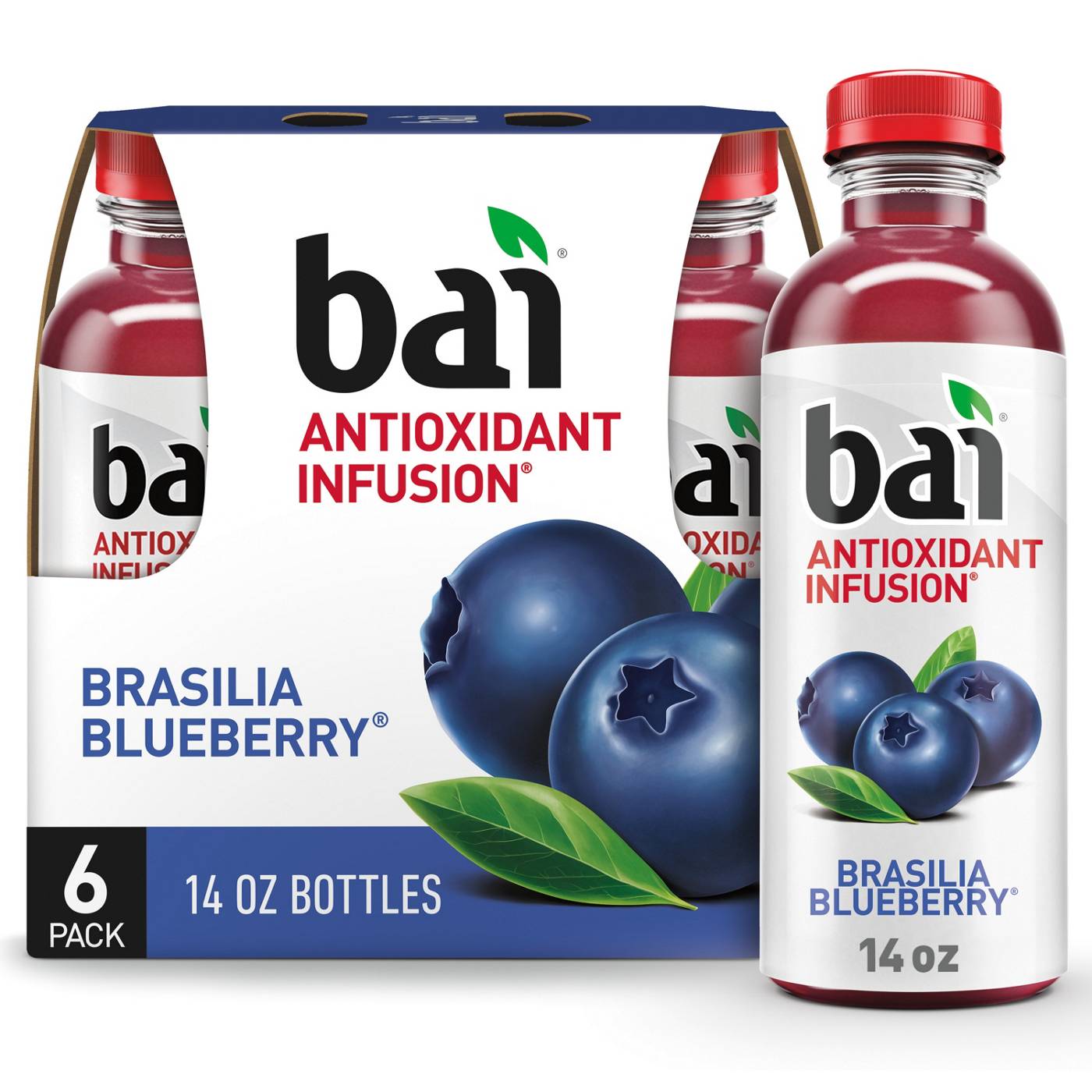 Bai Antioxidant Infusion Brasilia Blueberry Beverage 14 oz Bottles