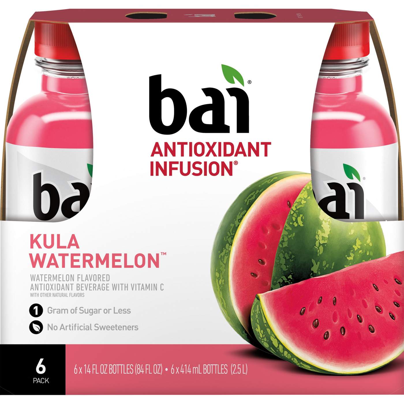 Bai Flavored Water, Kula Watermelon, Antioxidant Infused Drinks, Pack of 12