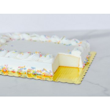 Baker Maid White Buttercream Sprinkle Birthday Cake, 1/4 Sheet