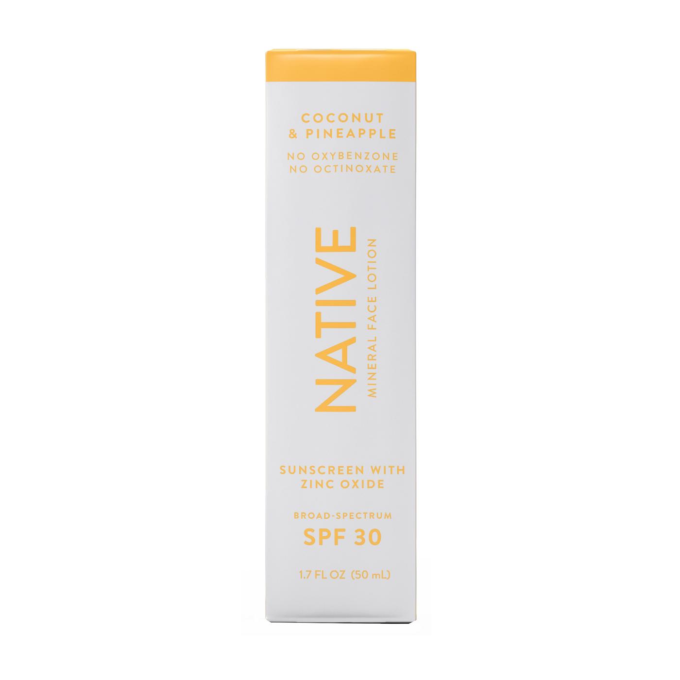 Native SPF 30 Mineral Face Lotion - Coconut & Pineapple; image 1 of 3