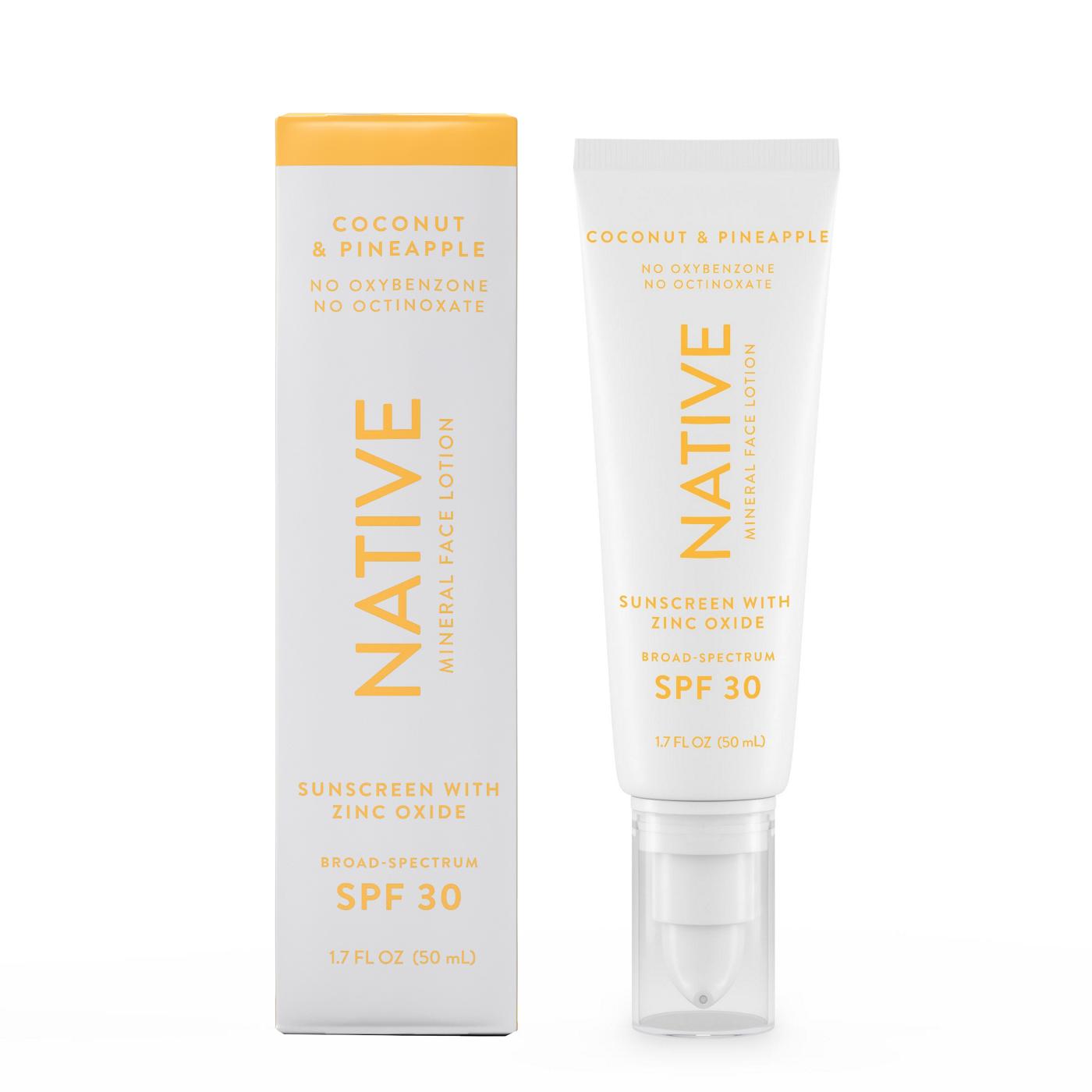 Native SPF 30 Mineral Face Lotion - Coconut & Pineapple; image 2 of 3