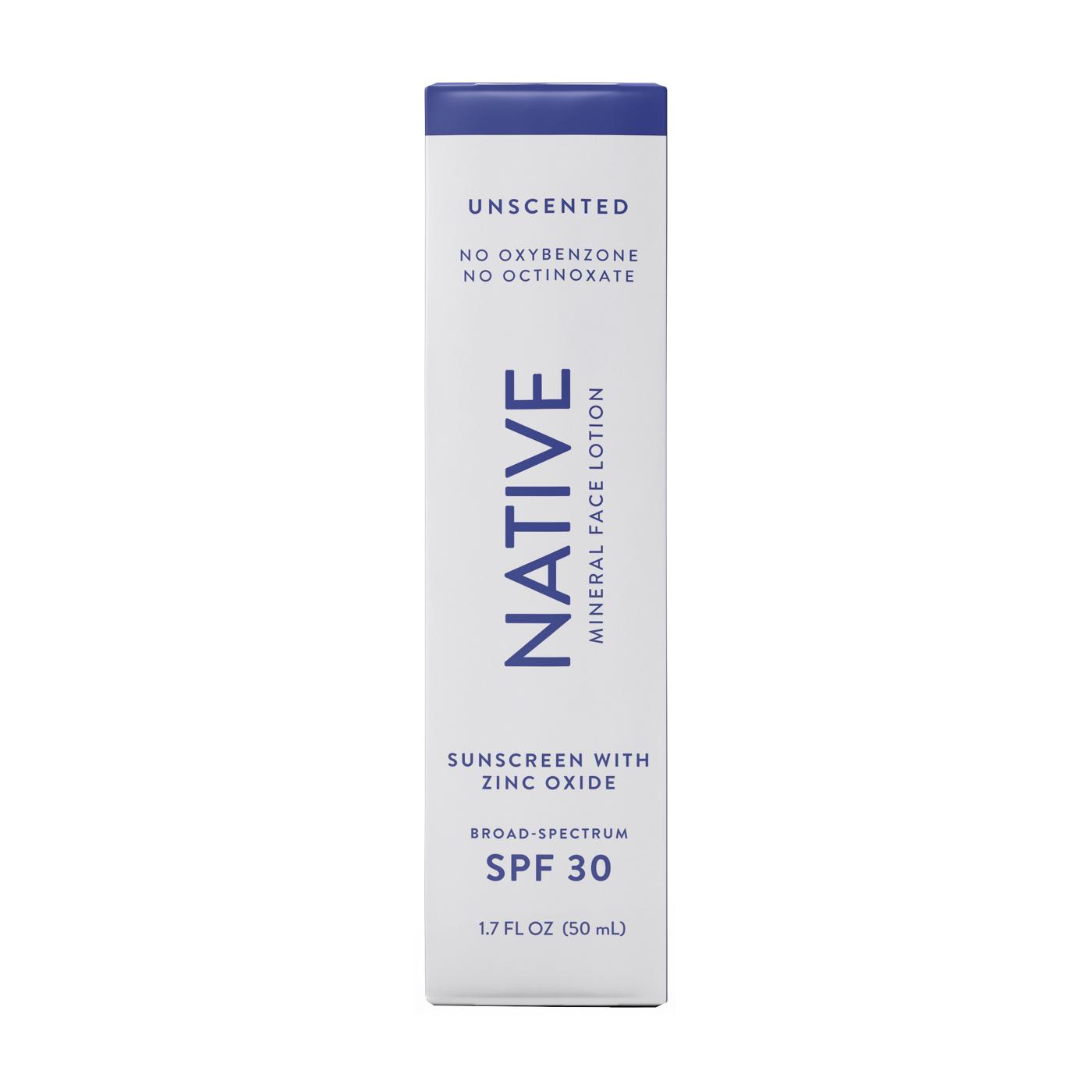 Native SPF 30 Mineral Face Lotion - Unscented; image 1 of 2