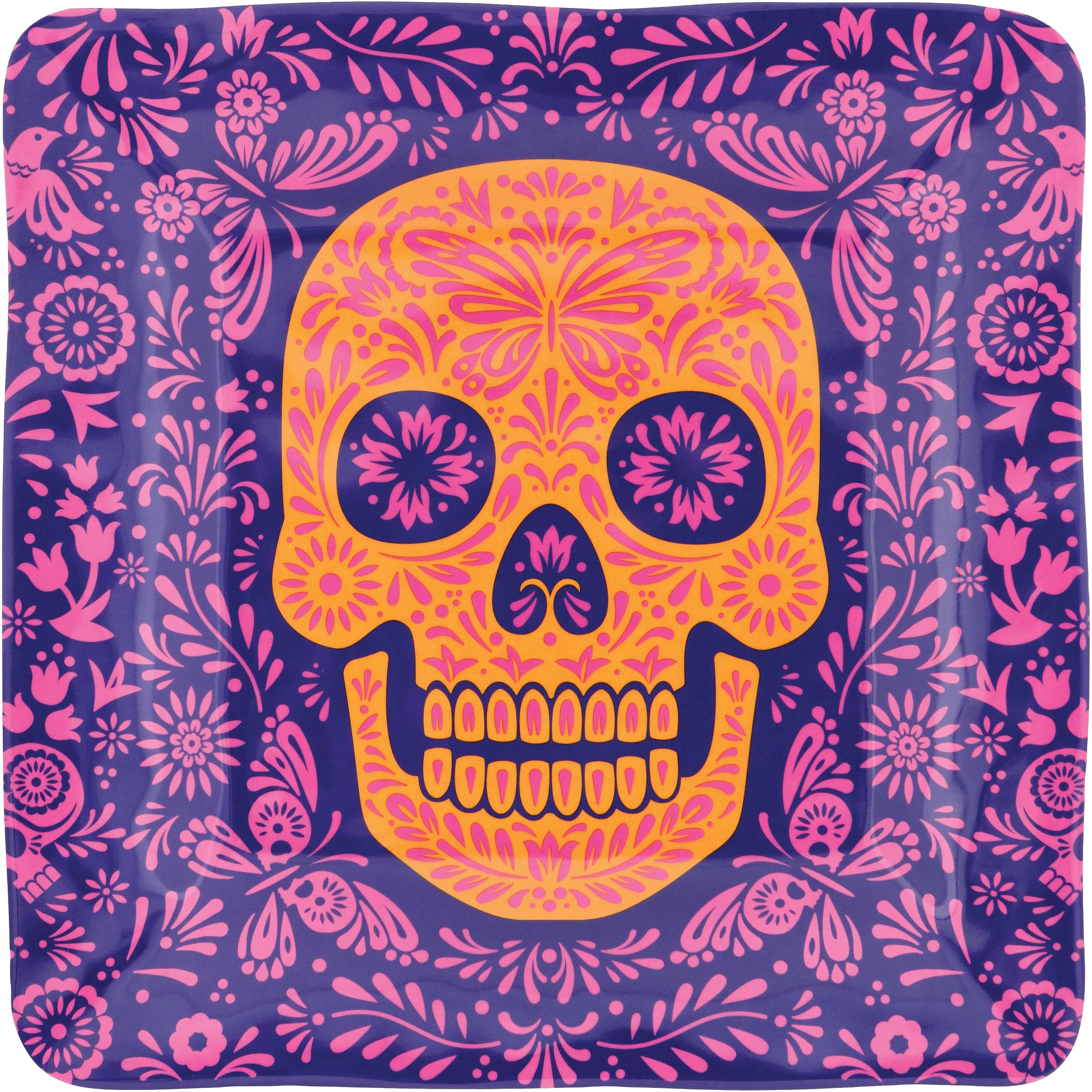 Destination Holiday Day Of The Dead Sugar Skull Melamine Square Dinner 