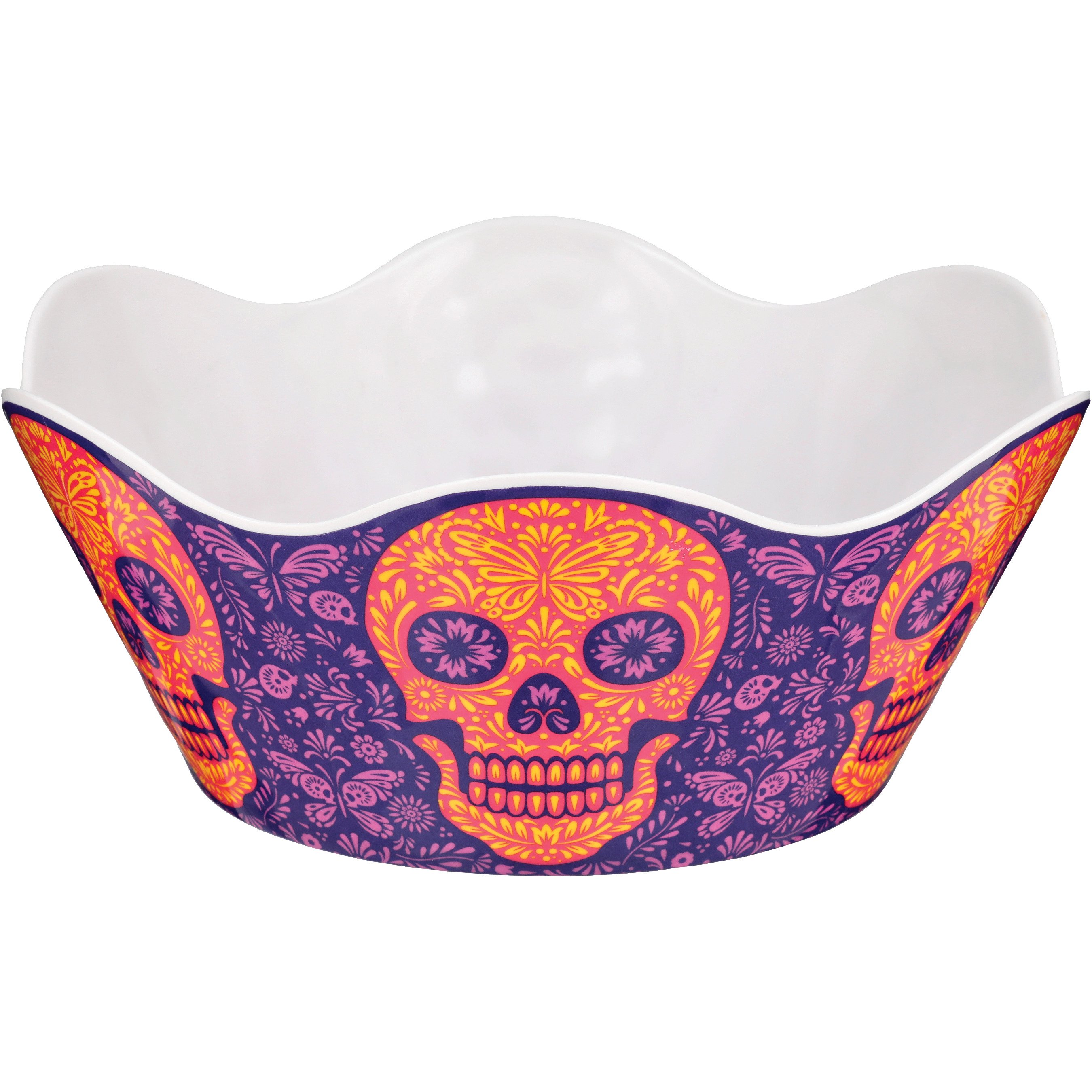 Destination Holiday Day of the Dead Sugar Skull Melamine Scallop Serving Bowl Shop Serving