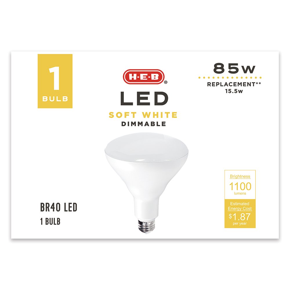 H-E-B BR40 85-Watt LED Light Bulb - Soft White - Shop Light Bulbs At H-E-B