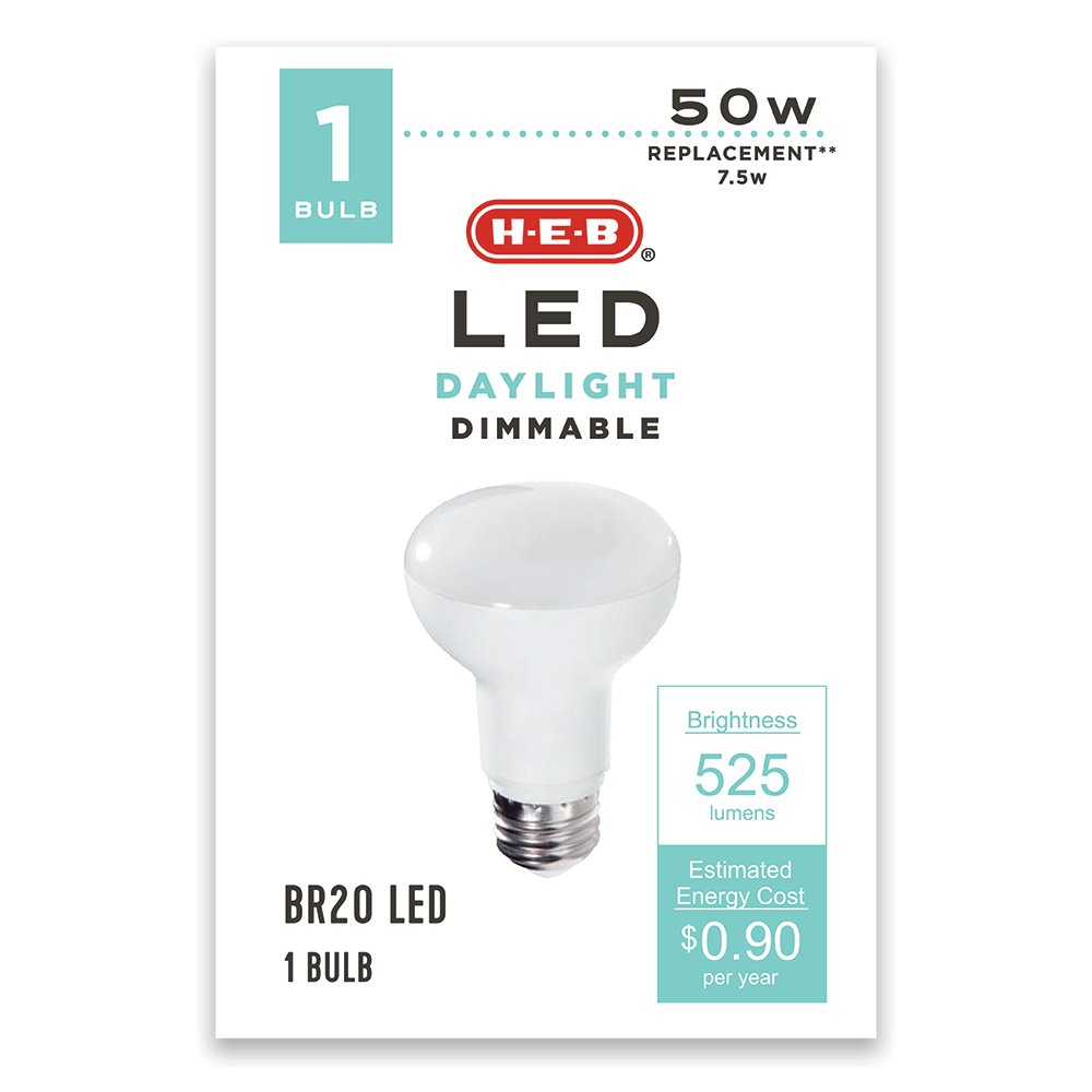 H-E-B BR20 50-Watt LED Light Bulb - Daylight - Shop Light Bulbs At H-E-B