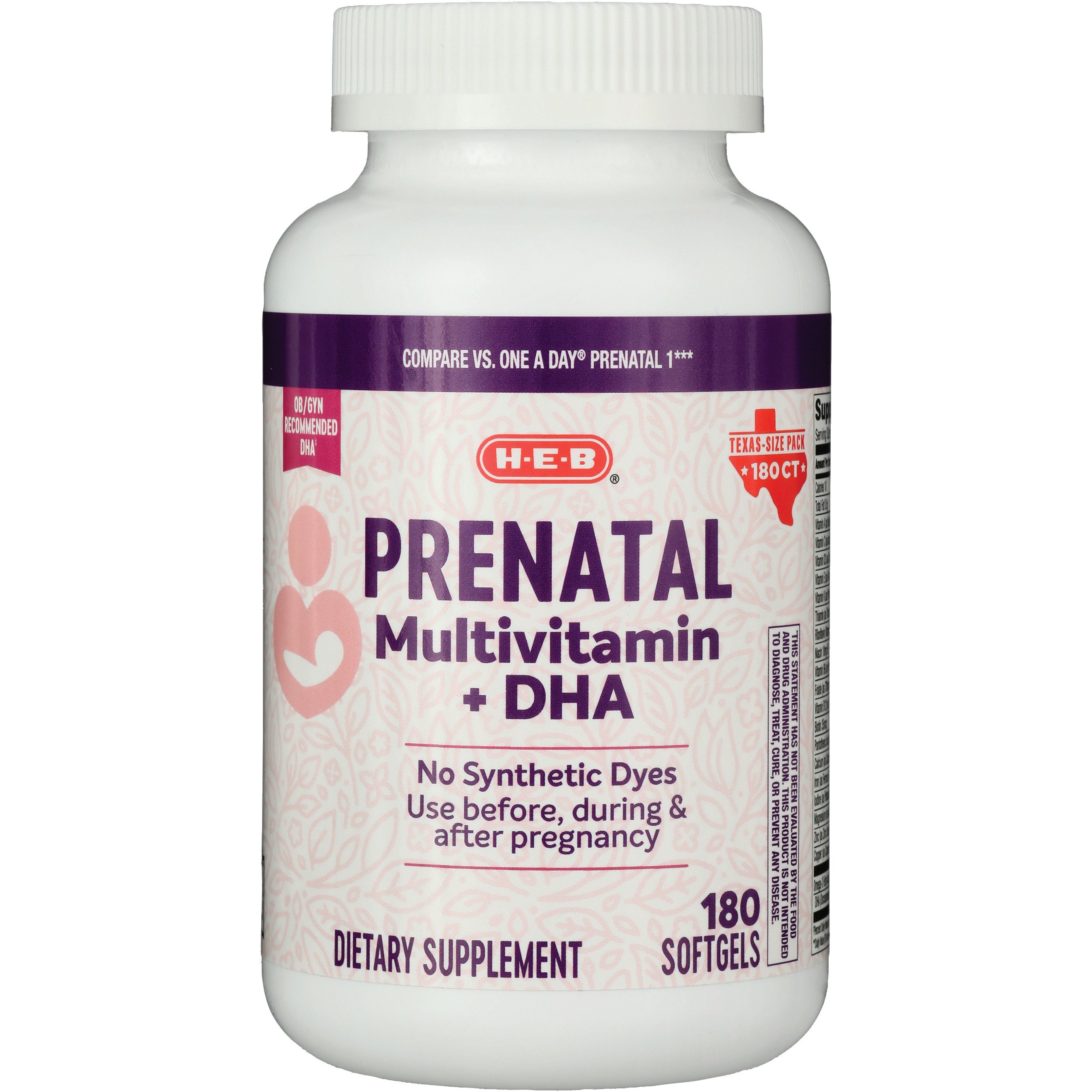 H-E-B Prenatal Multi + DHA Softgels Texas-Size Pack - Shop ...