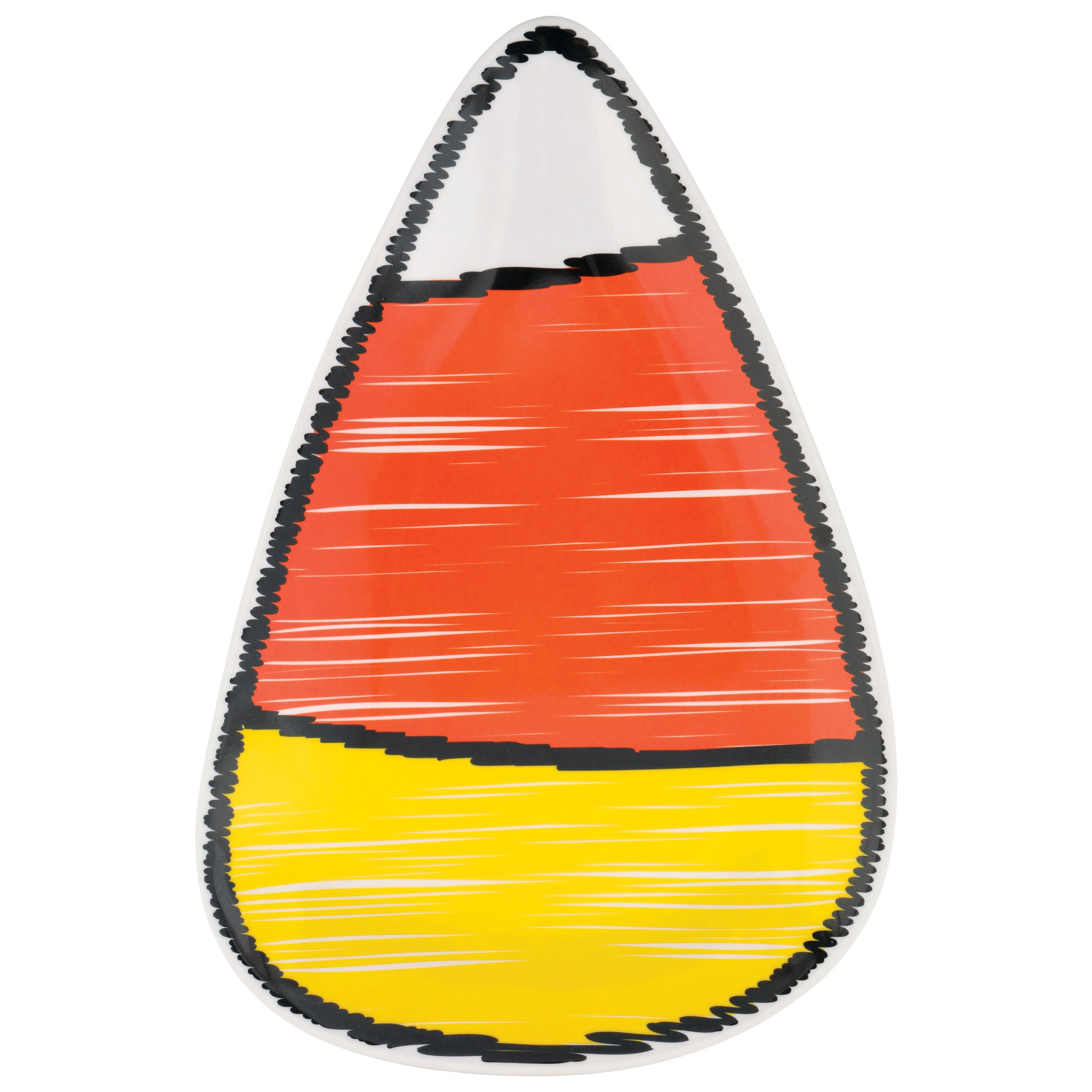 Destination Holiday Candy Corn Shape Melamine Halloween Serving Platter