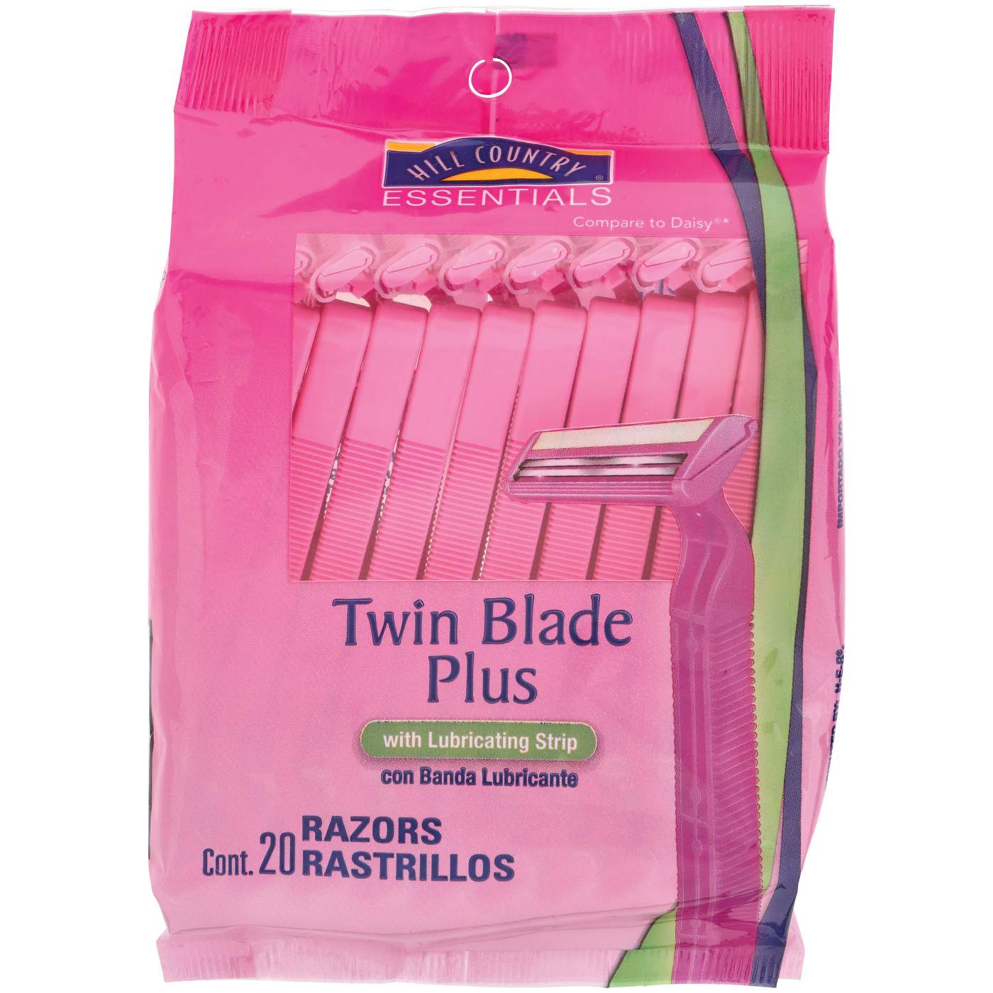Hill Country Essentials Twin Blade Plus Disposable Razors - Pink; image 1 of 4