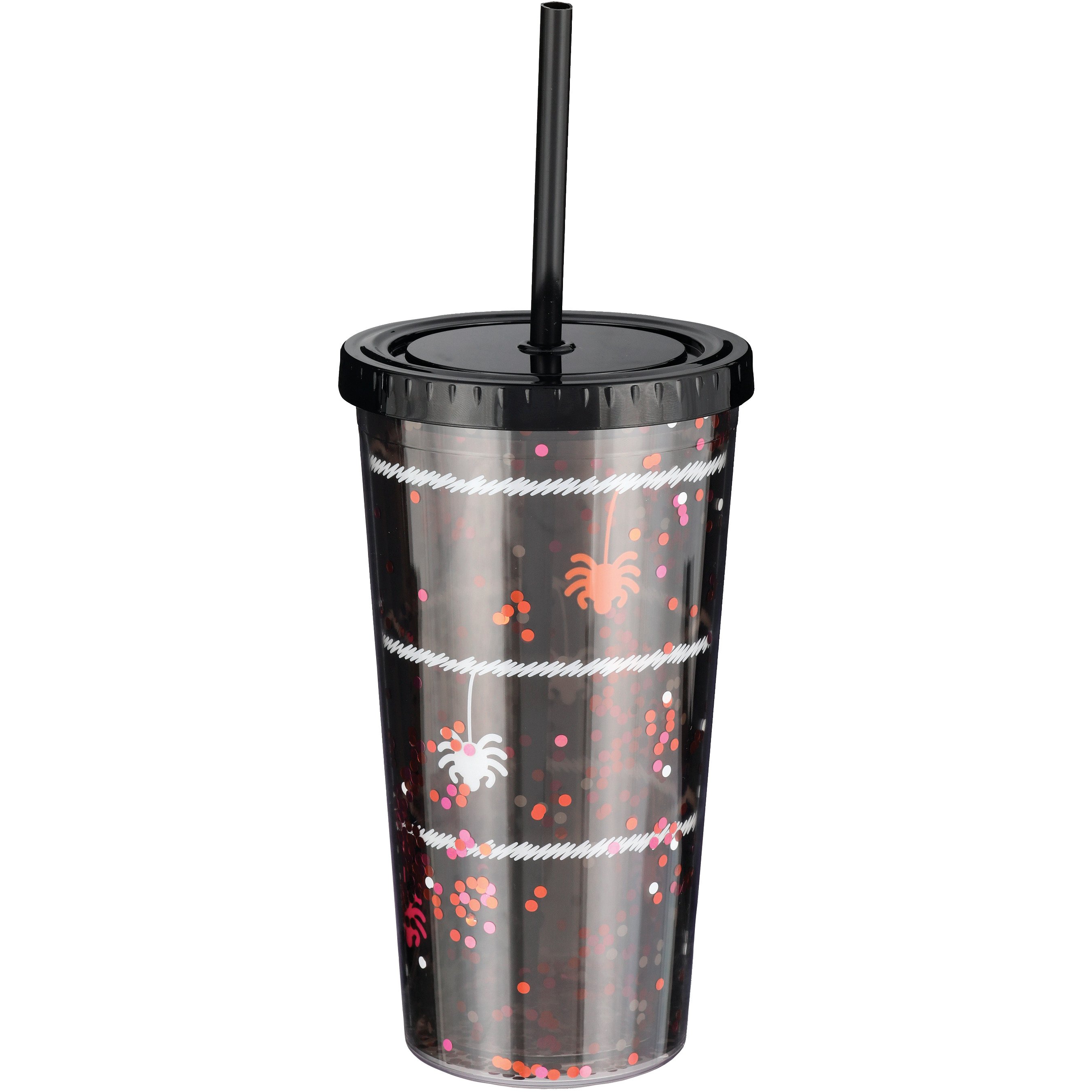 Halloween Theme Tumbler Cup With Handle And Straw Lid Double - Temu