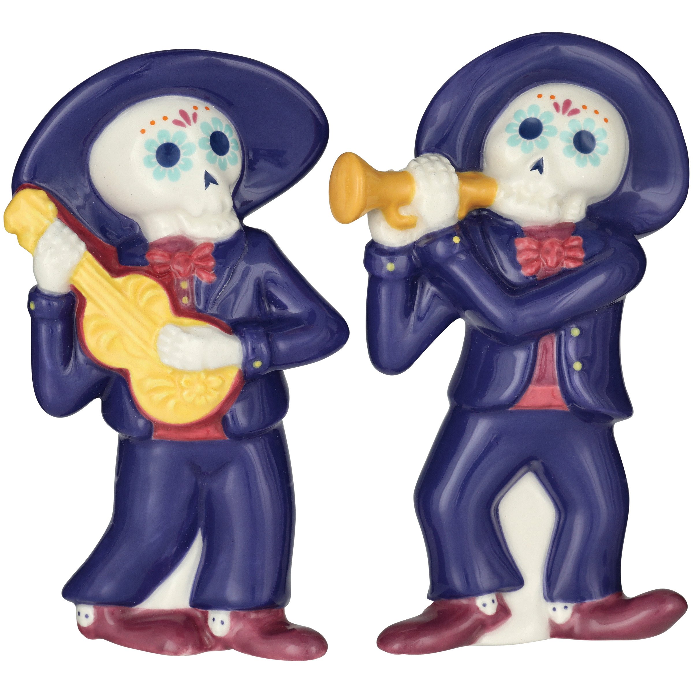 Destination Holiday Day of the Dead Mariachi Ceramic Salt & Pepper