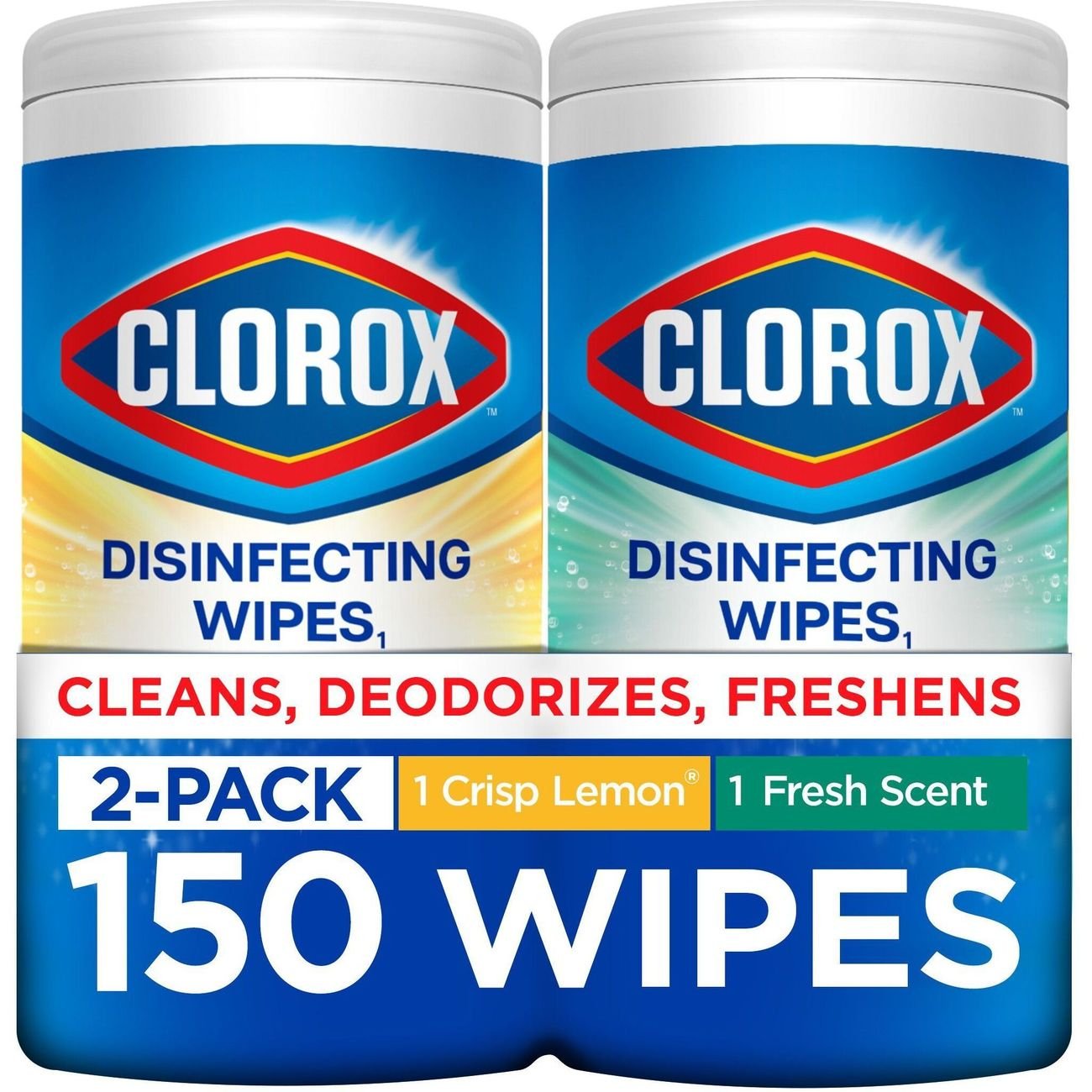 Clorox Disinfecting Wipes Value Pack - Fresh & Lemon, 150 ct
