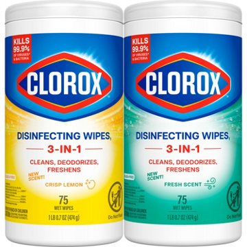 Clorox Disinfecting Bleach Free Cleaning Wipes Value 2 Pack, 75 ct