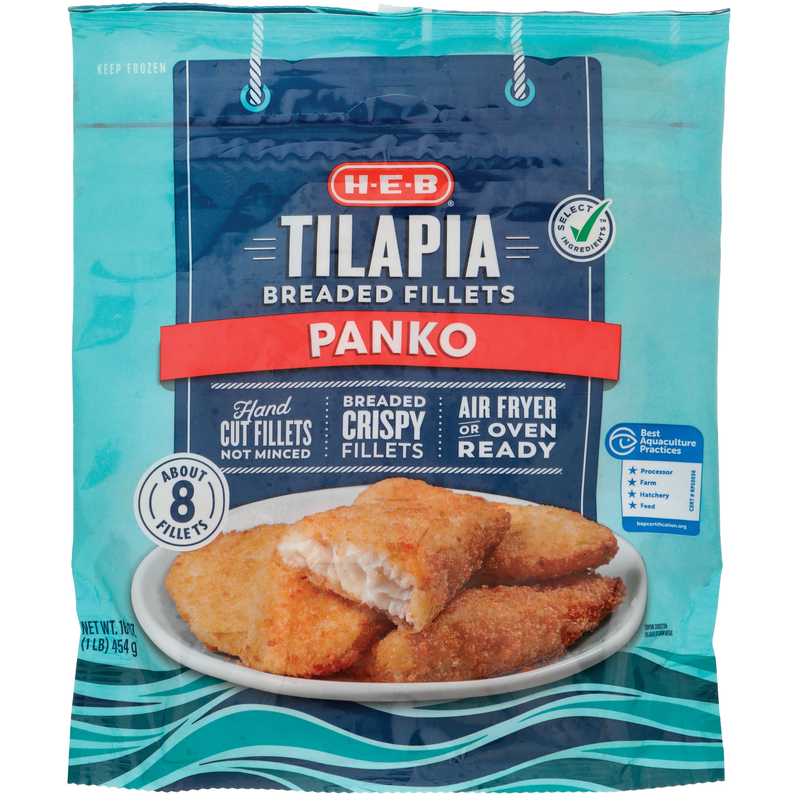 H-E-B Frozen Panko Breaded Tilapia Fillets Shop Fish at H-E-B
