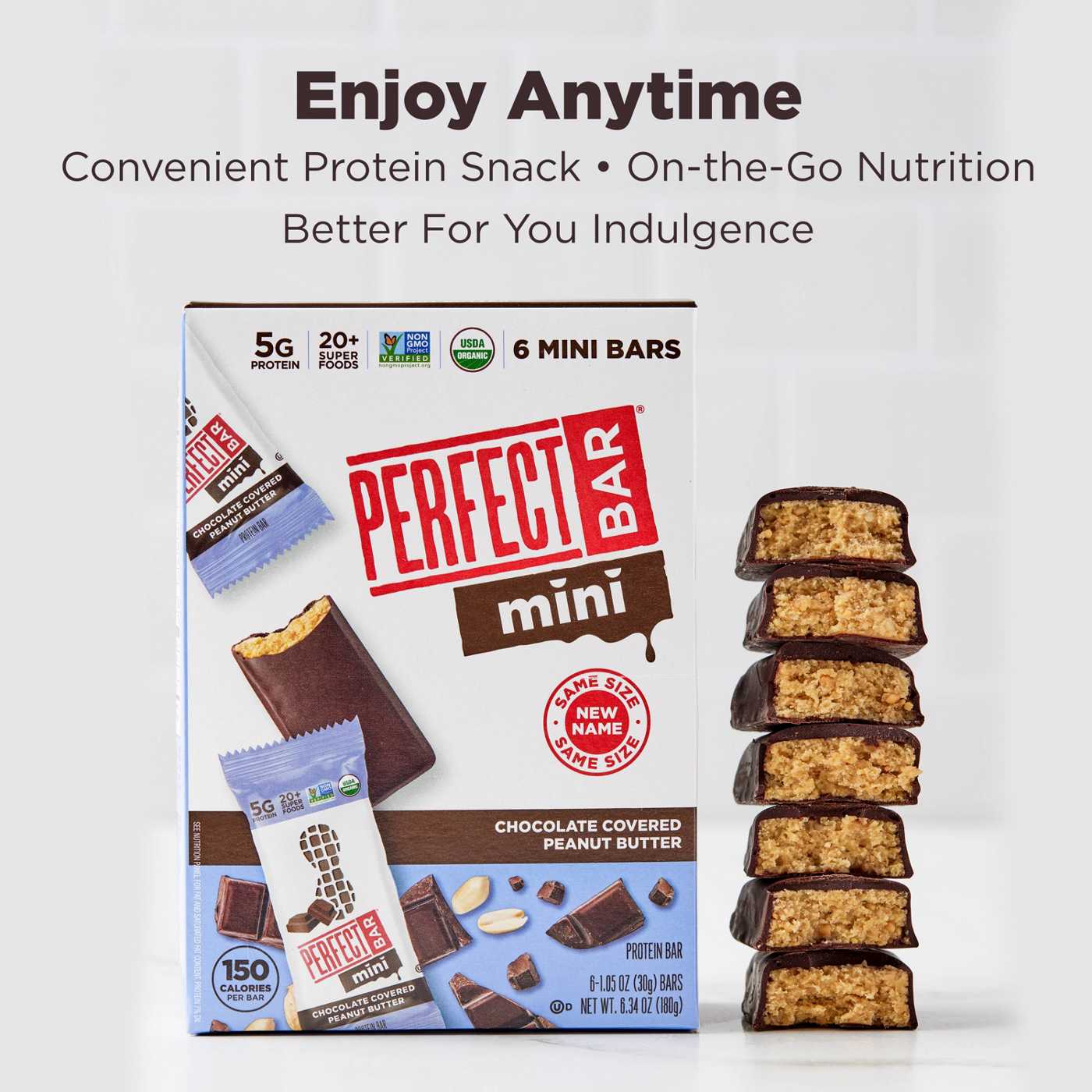 Perfect Bar Mini Snack Size 5g Protein Bars - Chocolate Covered Peanut Butter; image 2 of 4