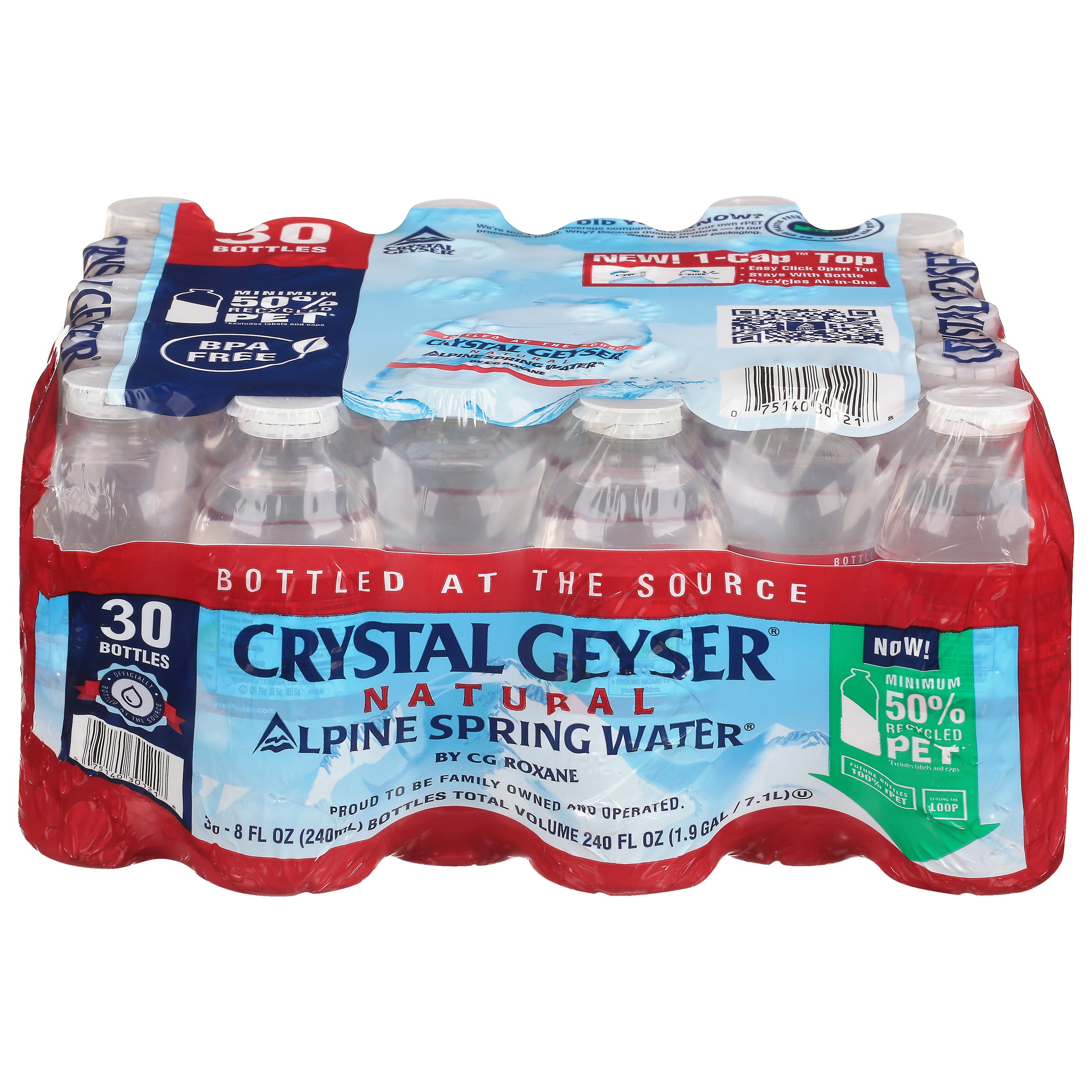 Crystal Geyser Alpine Spring Water 30 pk Bottles, 8 oz