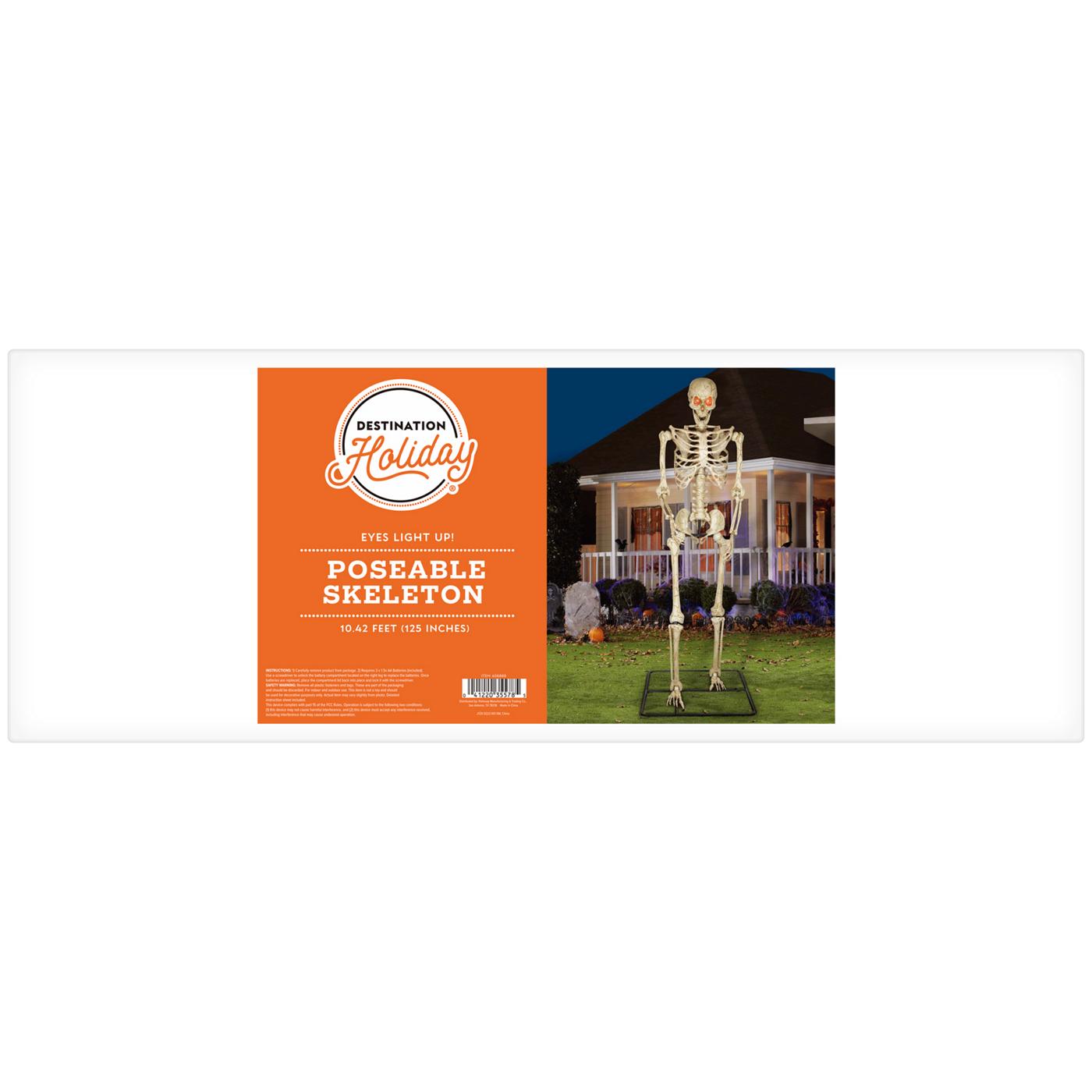 Destination Holiday Giant 10-Foot Poseable Halloween Skeleton; image 2 of 3