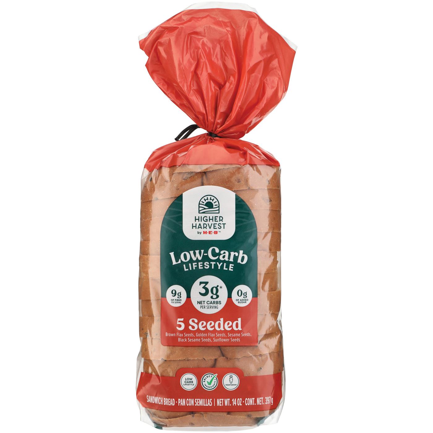 Higher Harvest by HEB Low Carb Lifestyle 5 Seeded Bread Shop Sliced