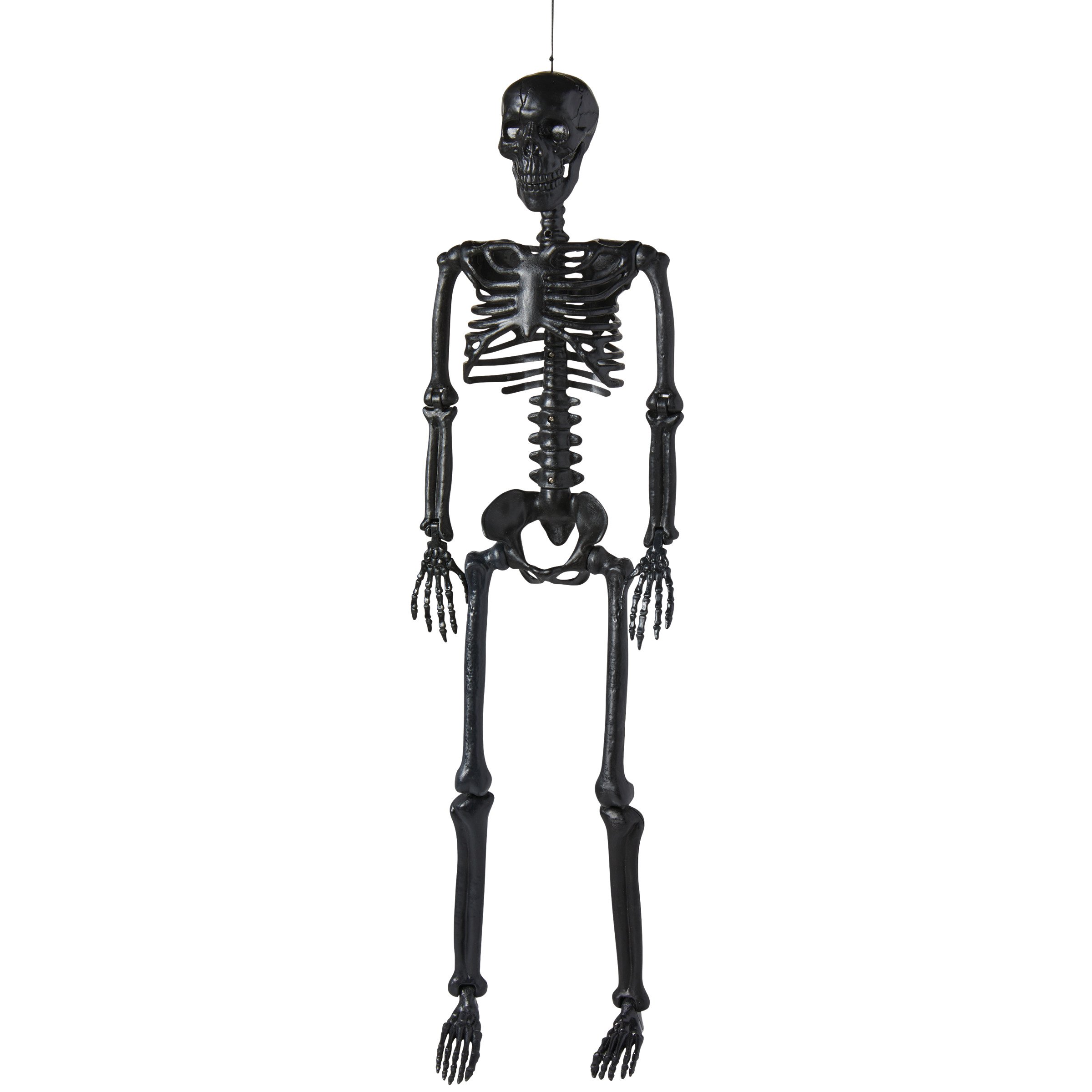 Destination Holiday Life-Size Poseable Halloween Skeleton - Black